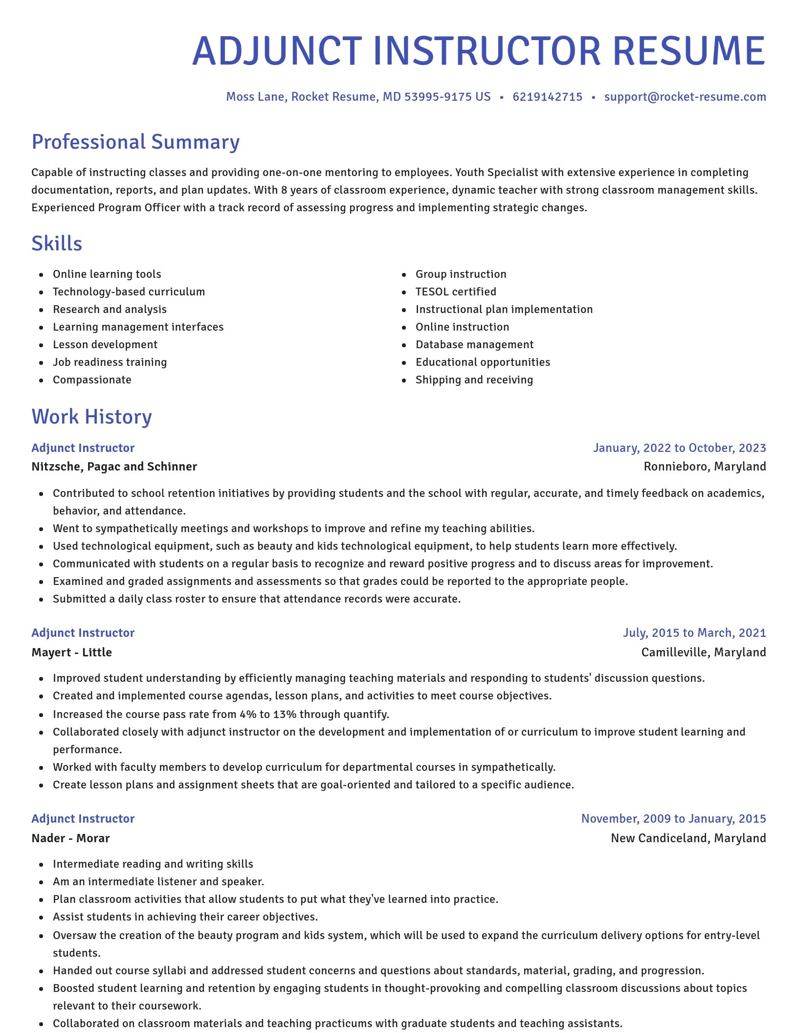 Novel resume template