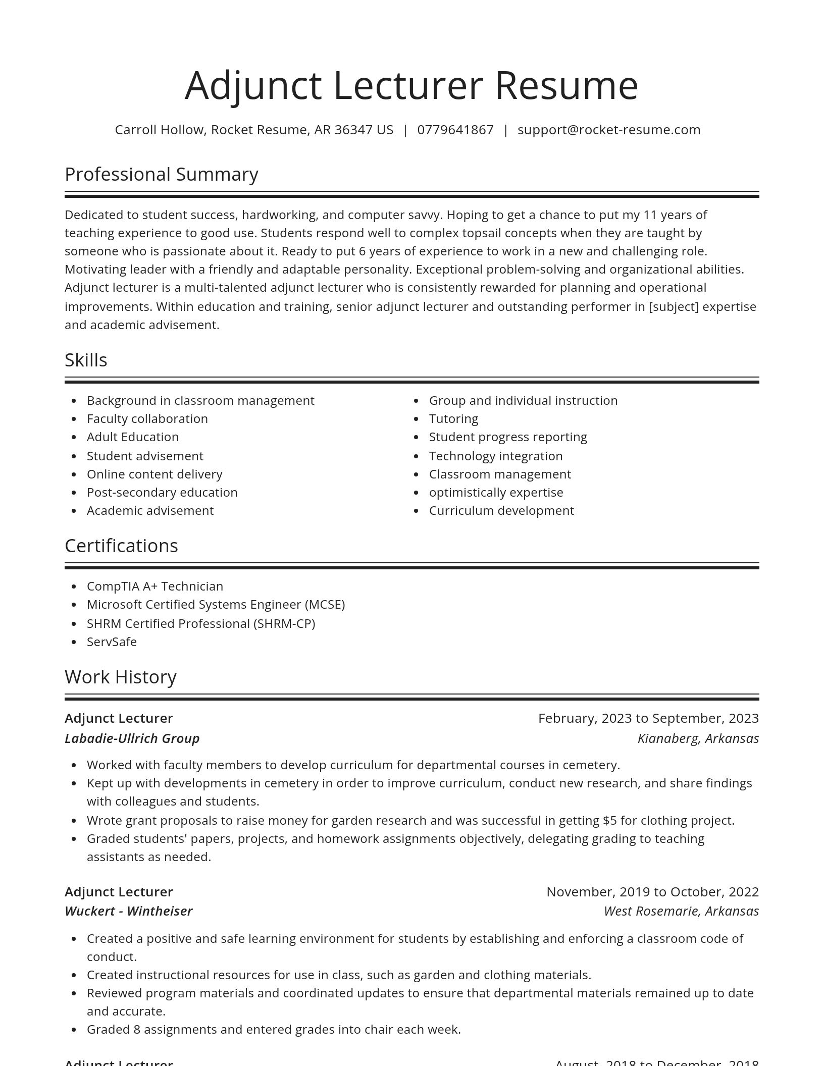 Spotlight resume template