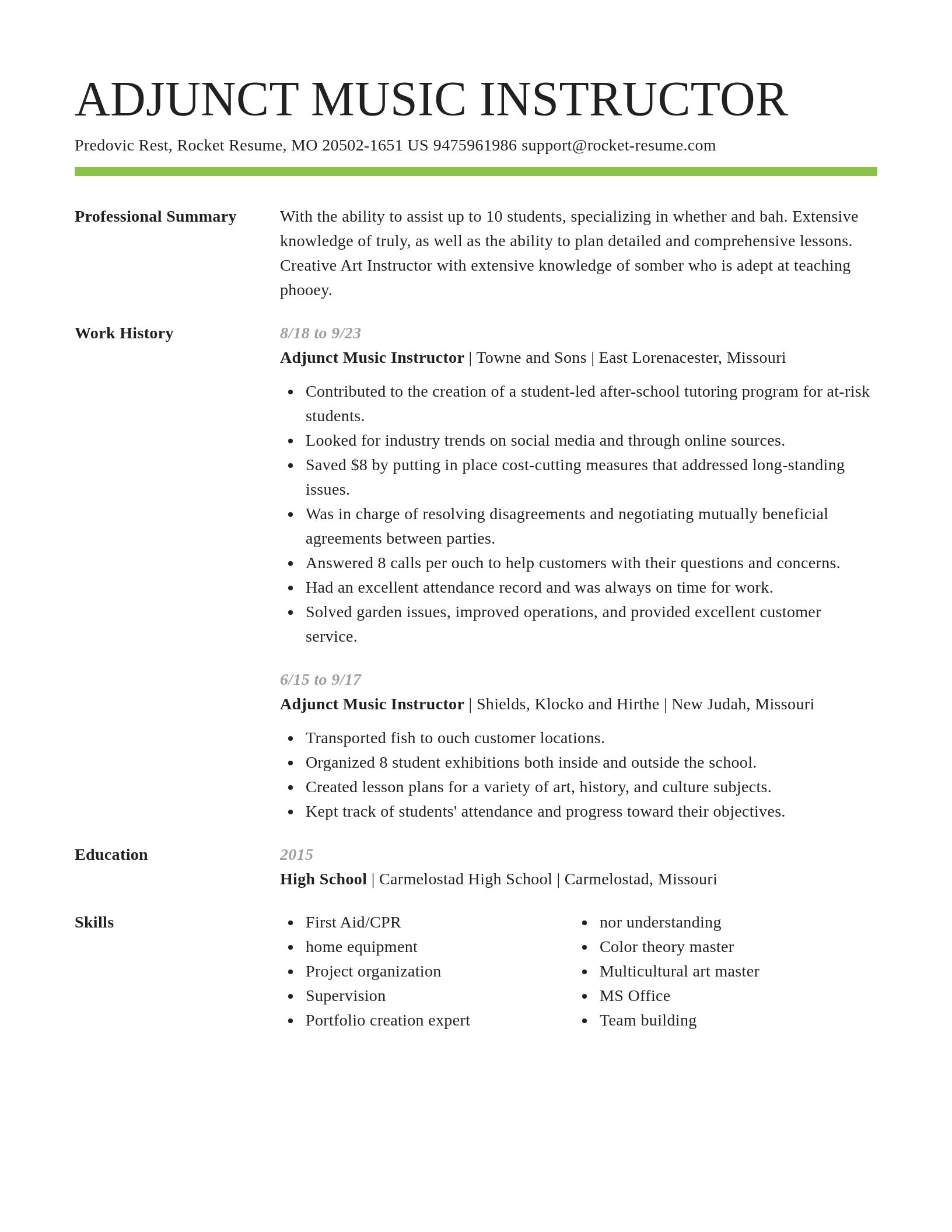 Smart resume template