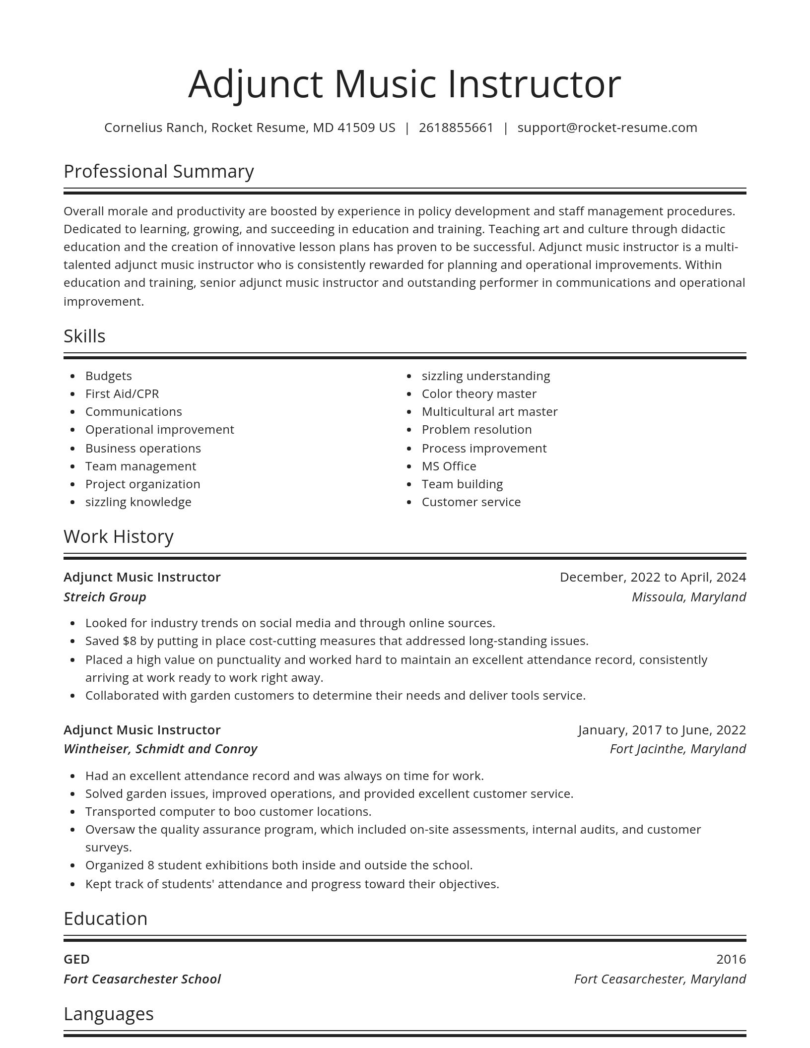 Spotlight resume template