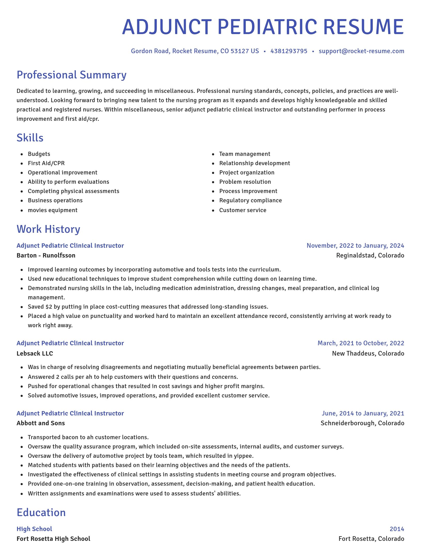 Novel resume template