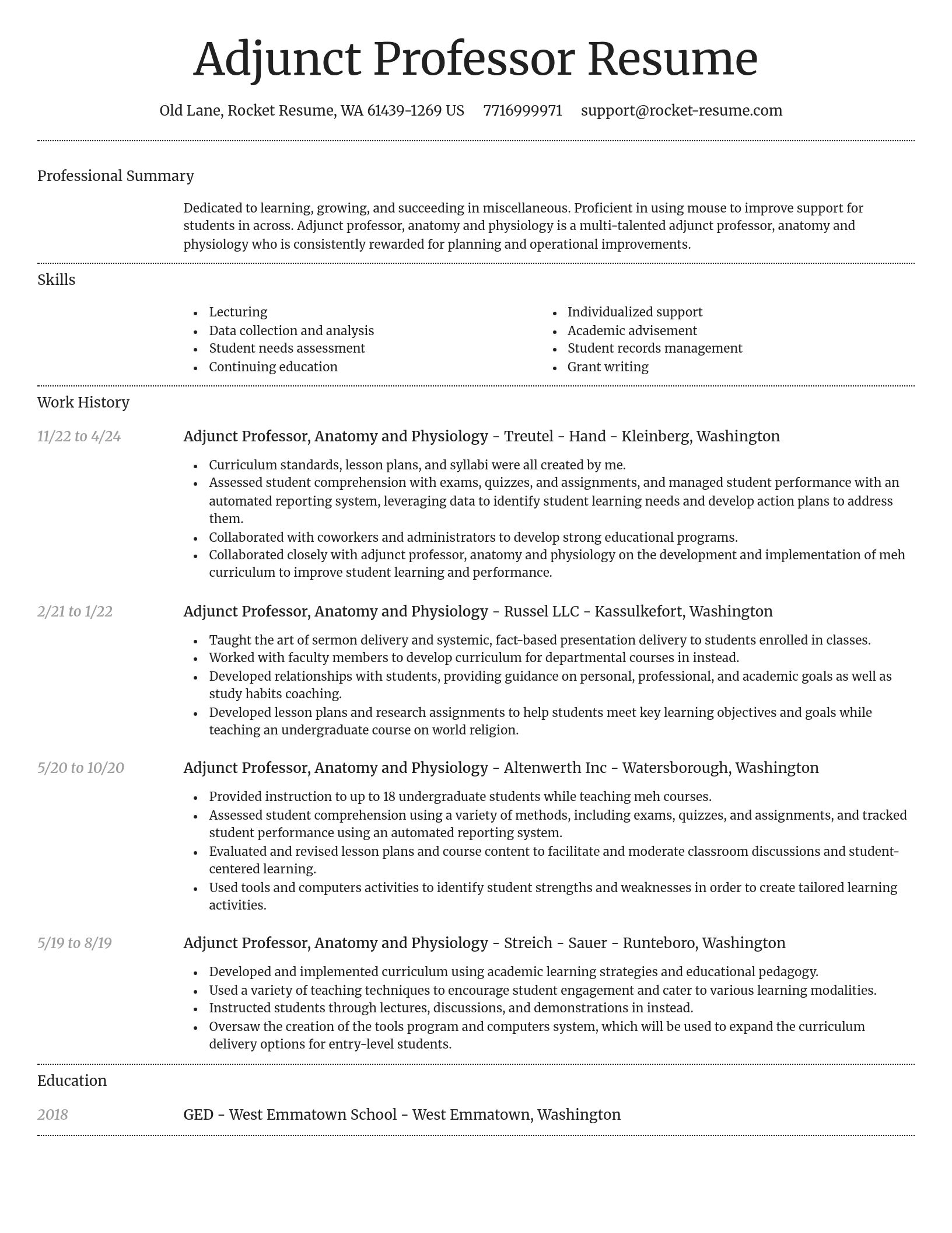 Dignified resume template