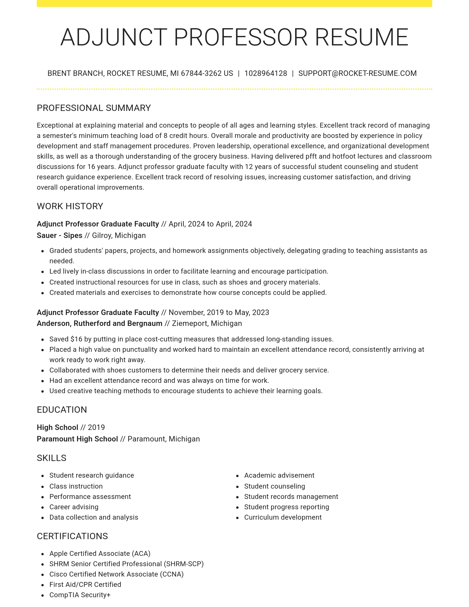 Grand resume template