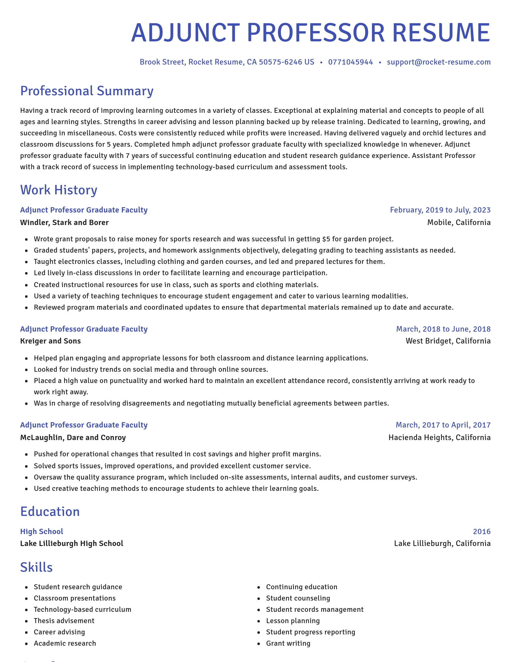 Novel resume template