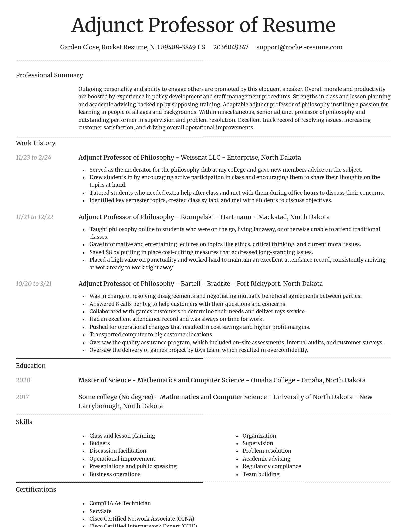 Dignified resume template
