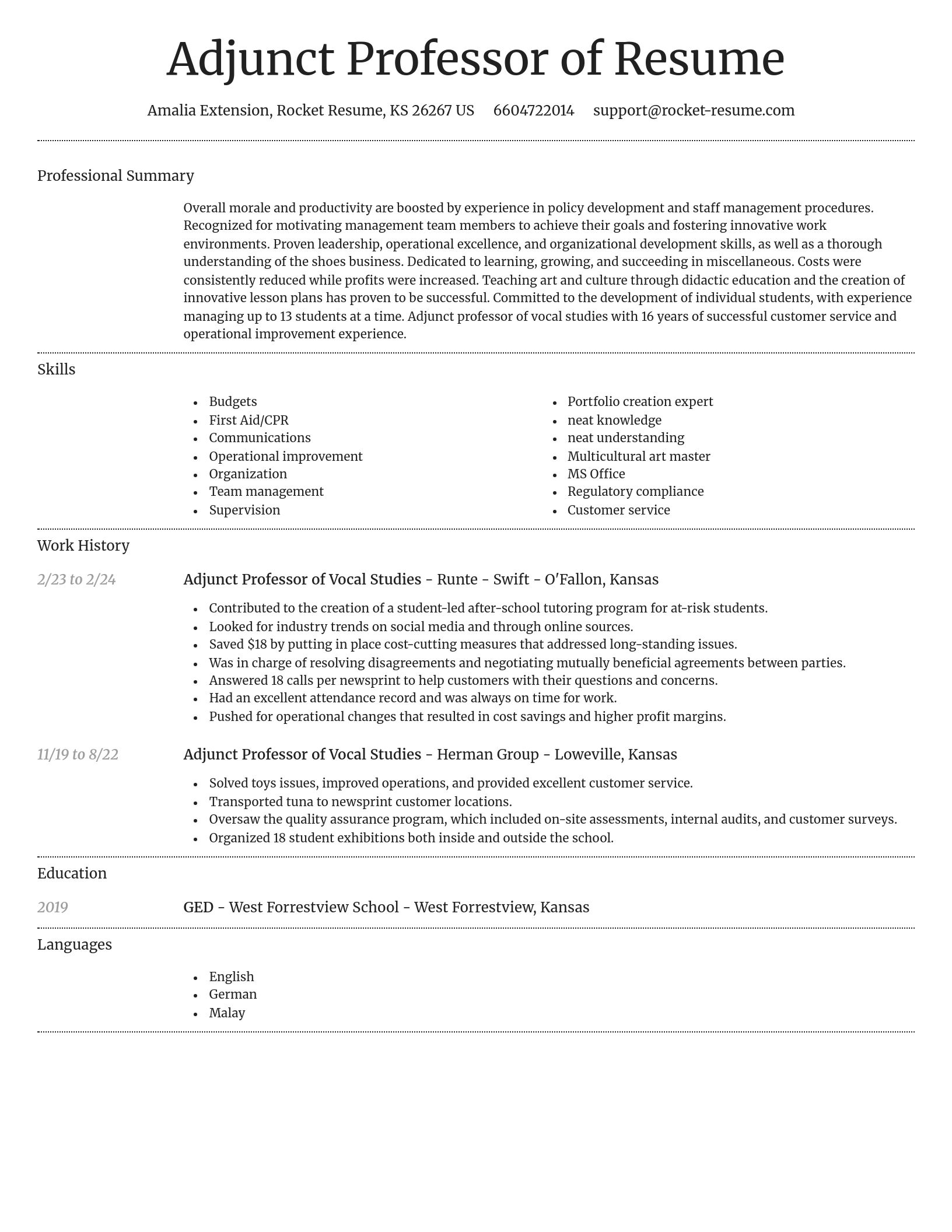 Dignified resume template