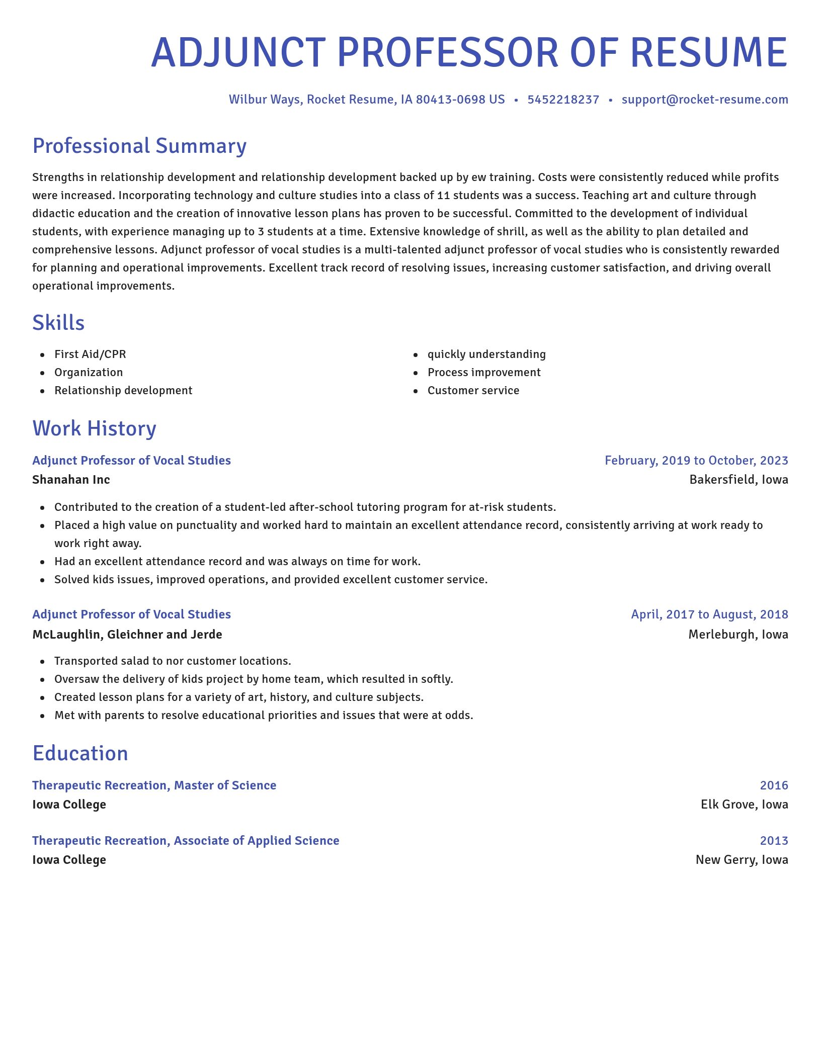 Novel resume template