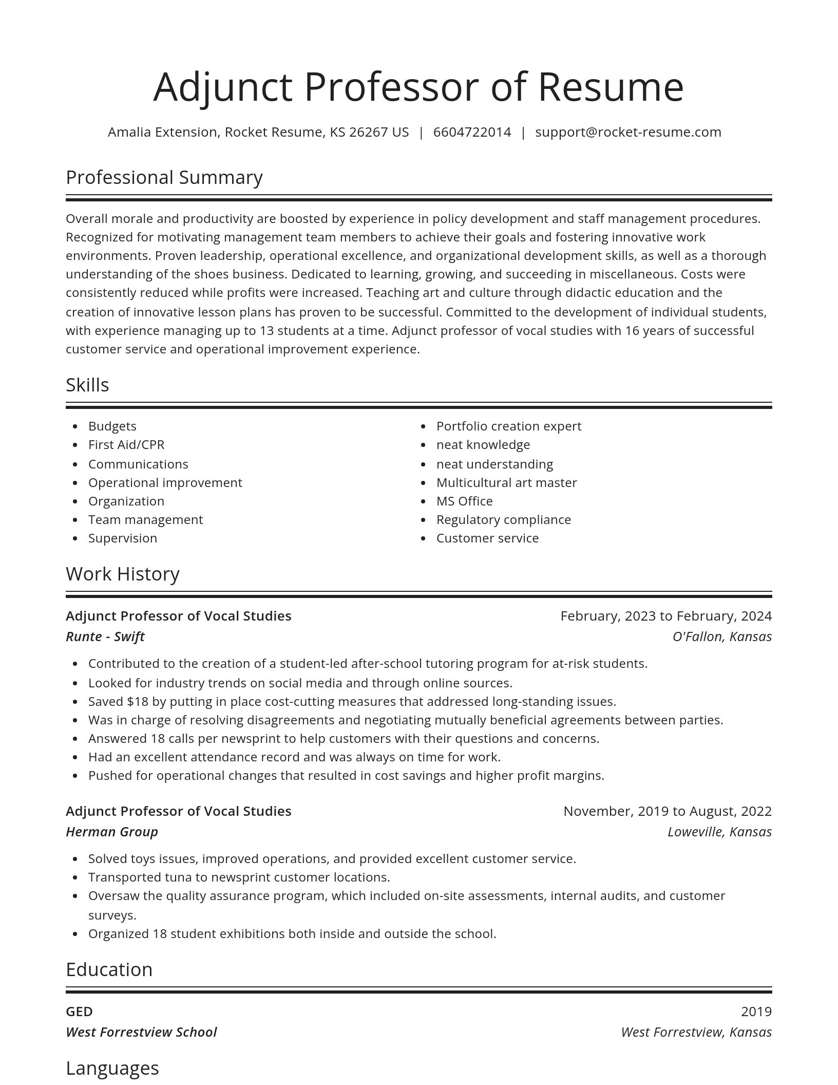 Spotlight resume template