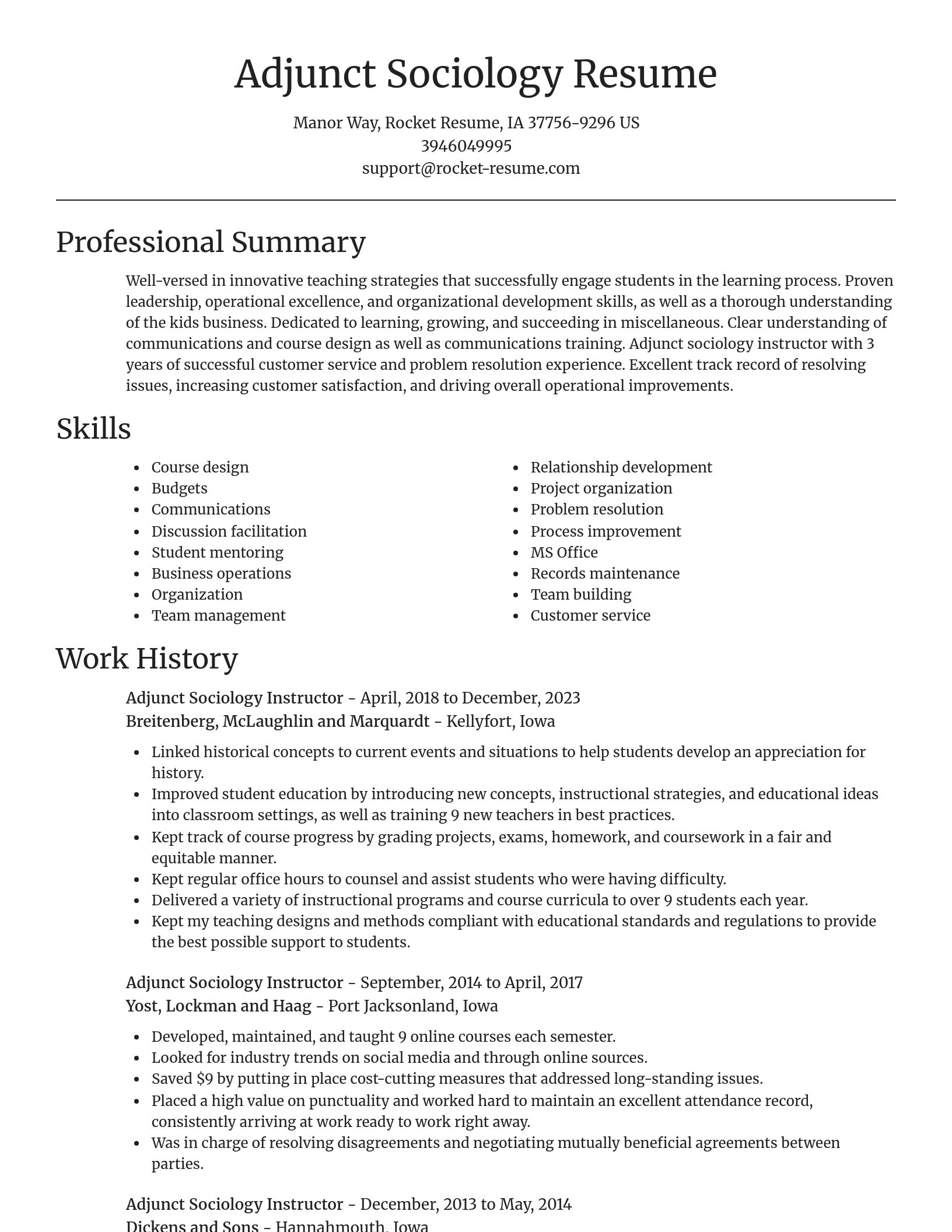 Focal Point resume template