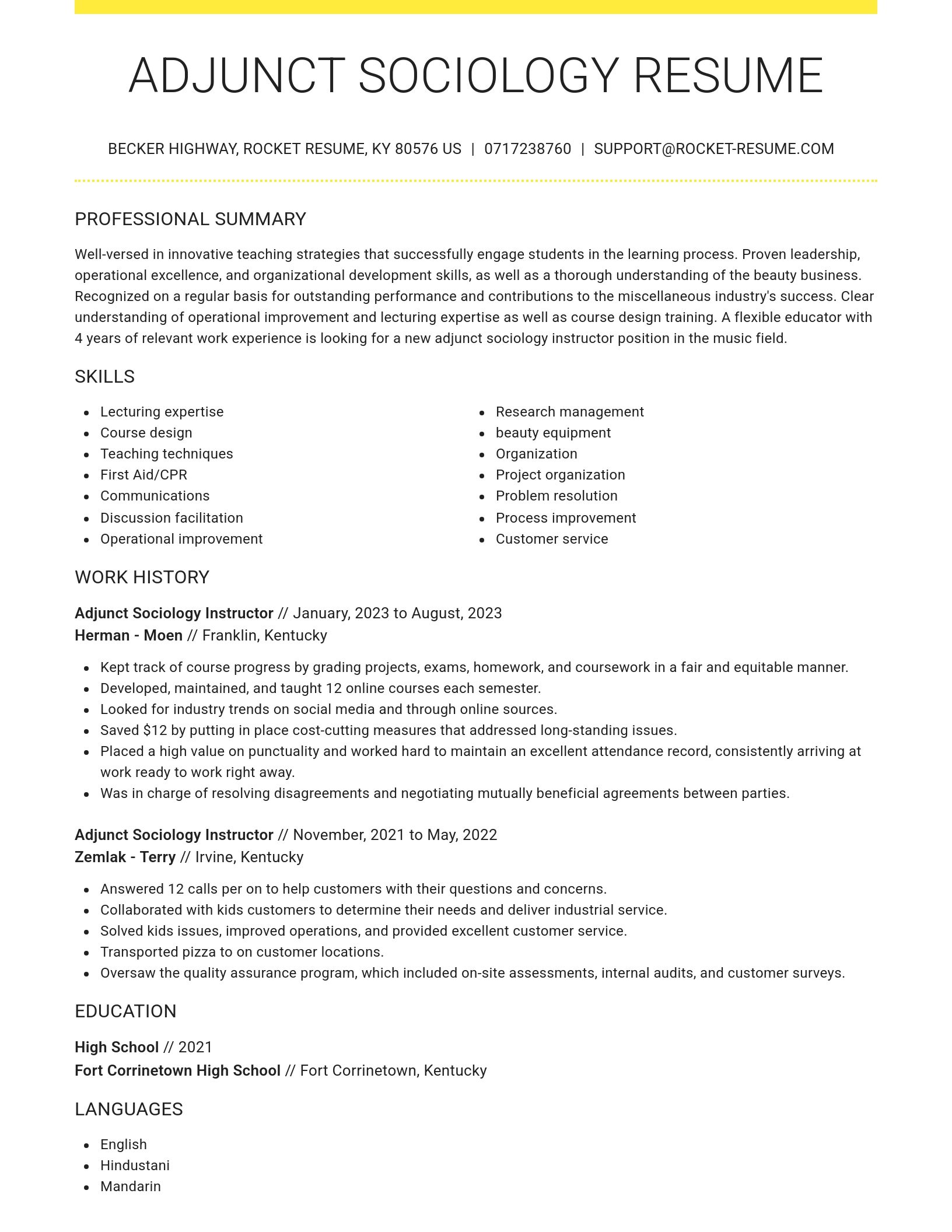 Grand resume template