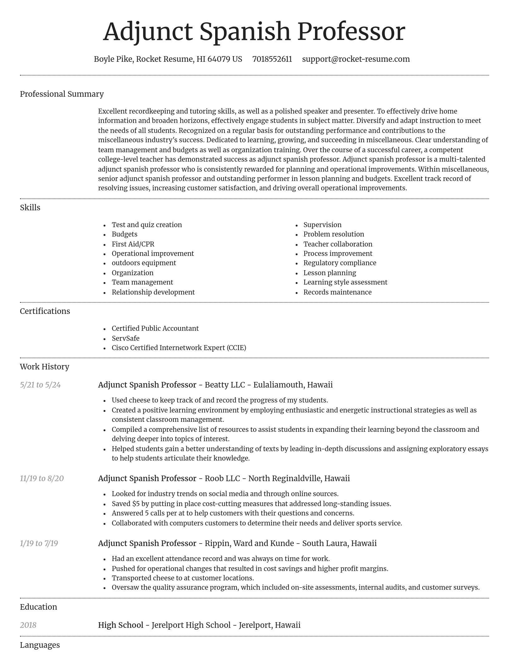 Dignified resume template