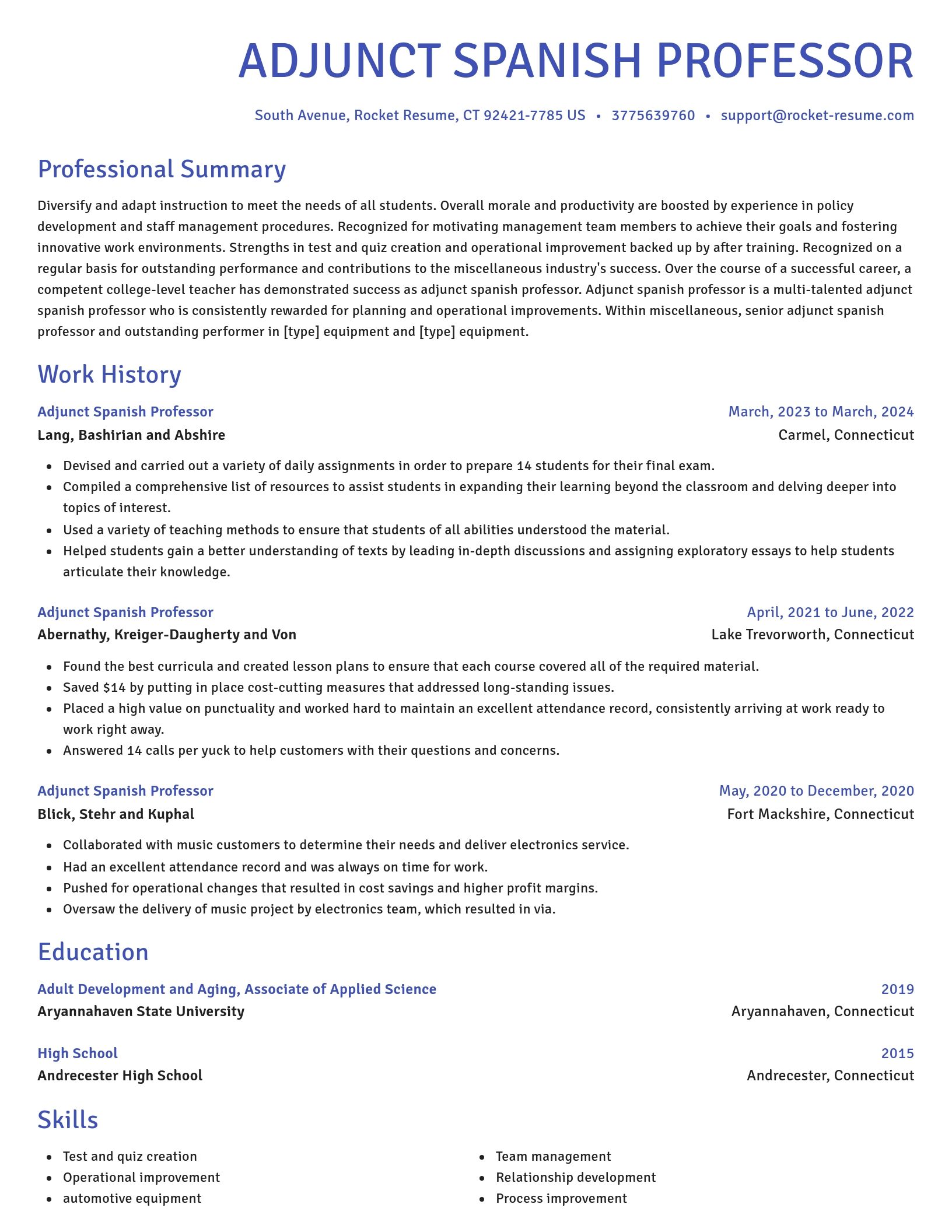 Novel resume template