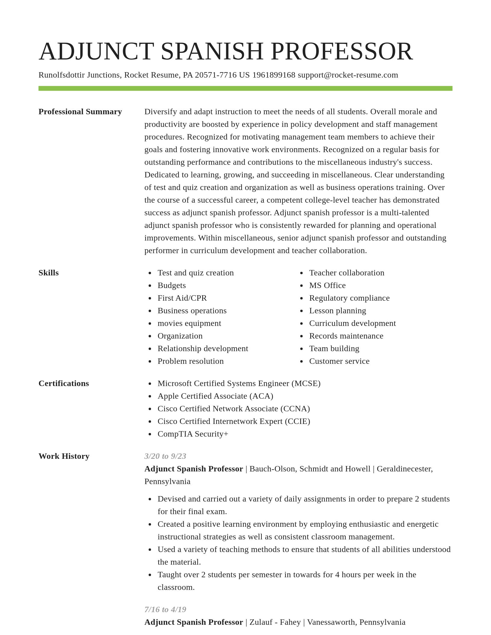 Smart resume template