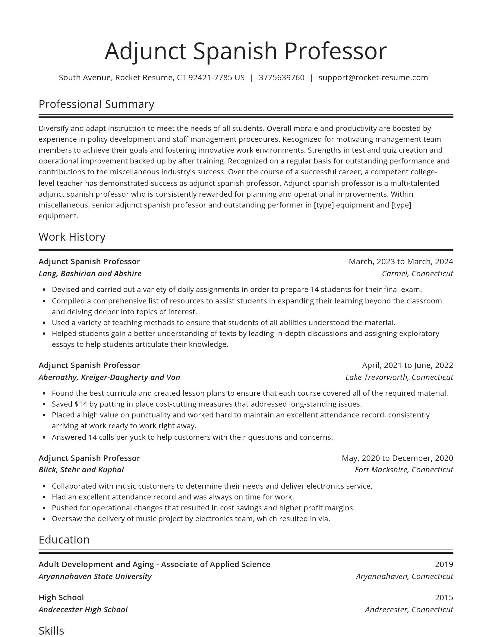Spotlight resume template