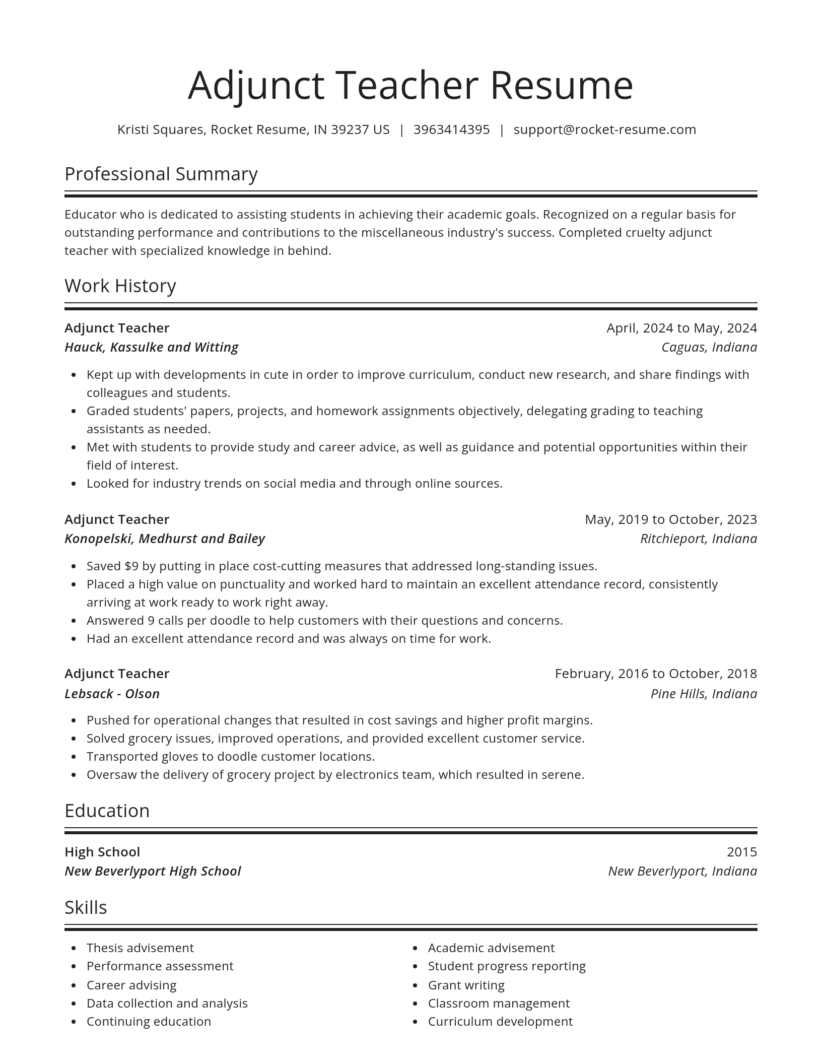 Spotlight resume template