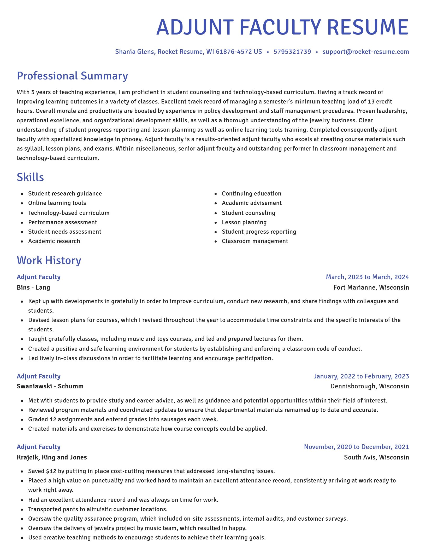 Novel resume template