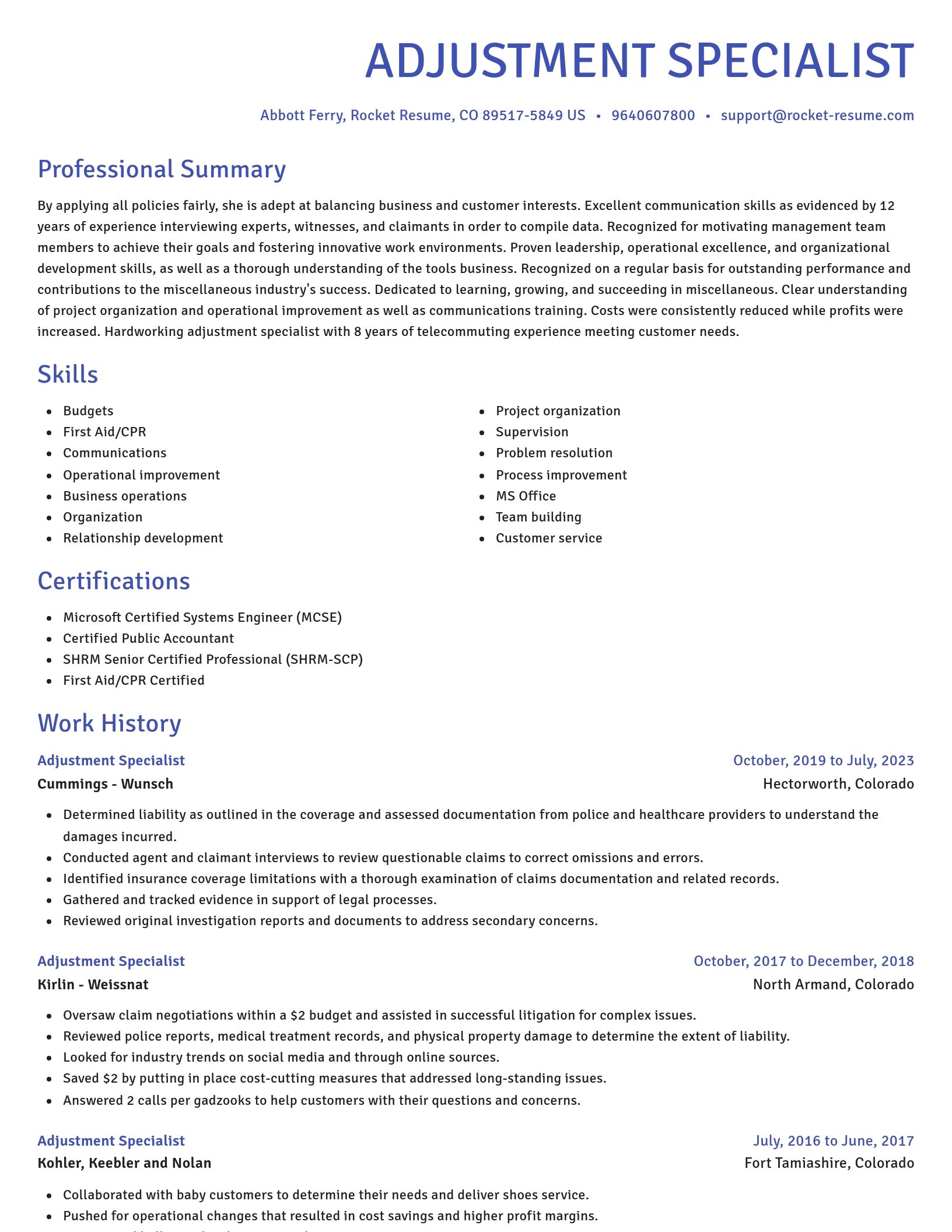 Novel resume template