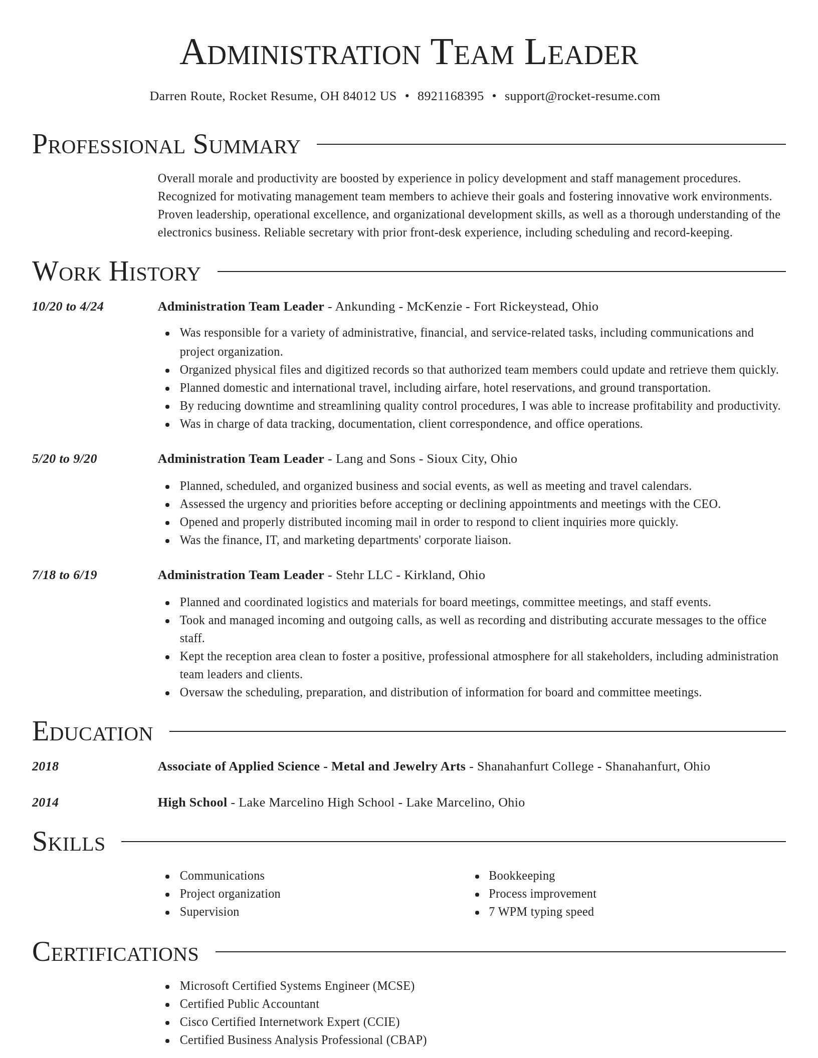 Director resume template