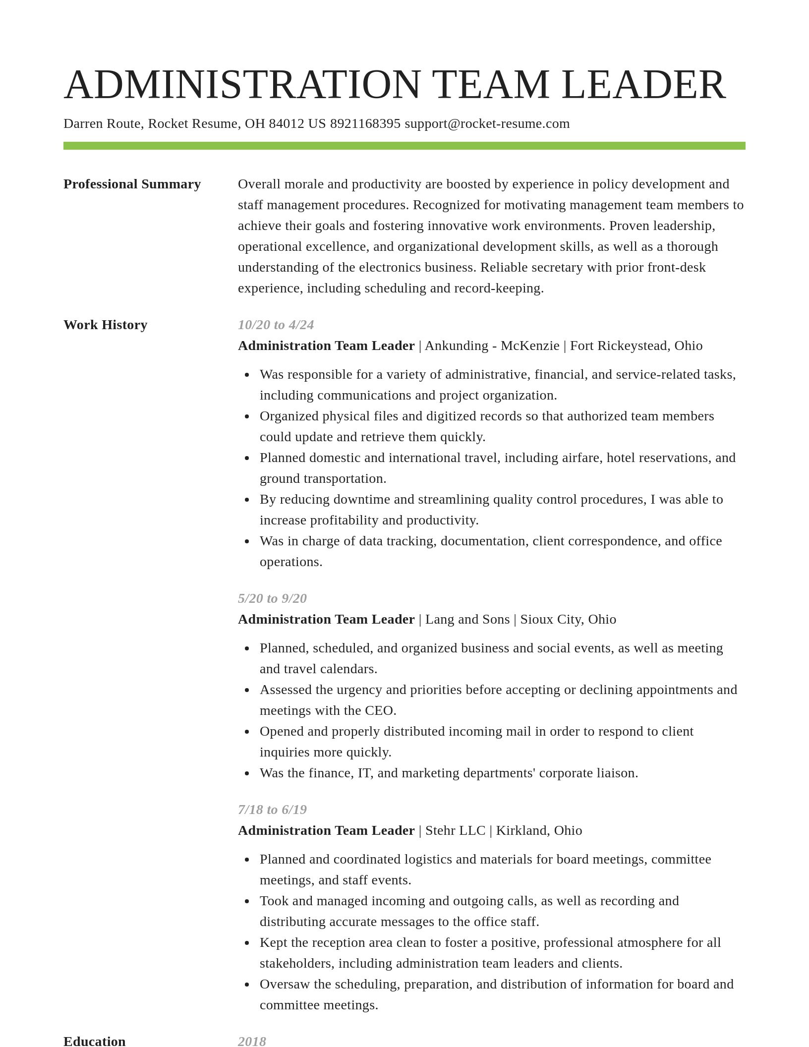 Smart resume template