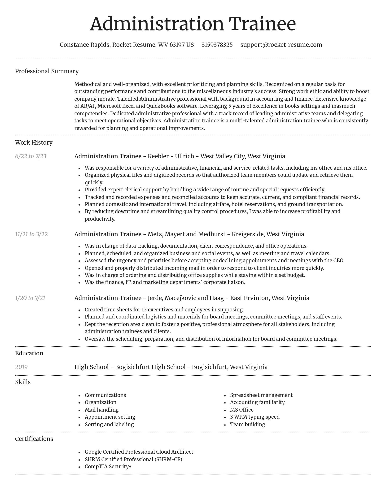 Dignified resume template