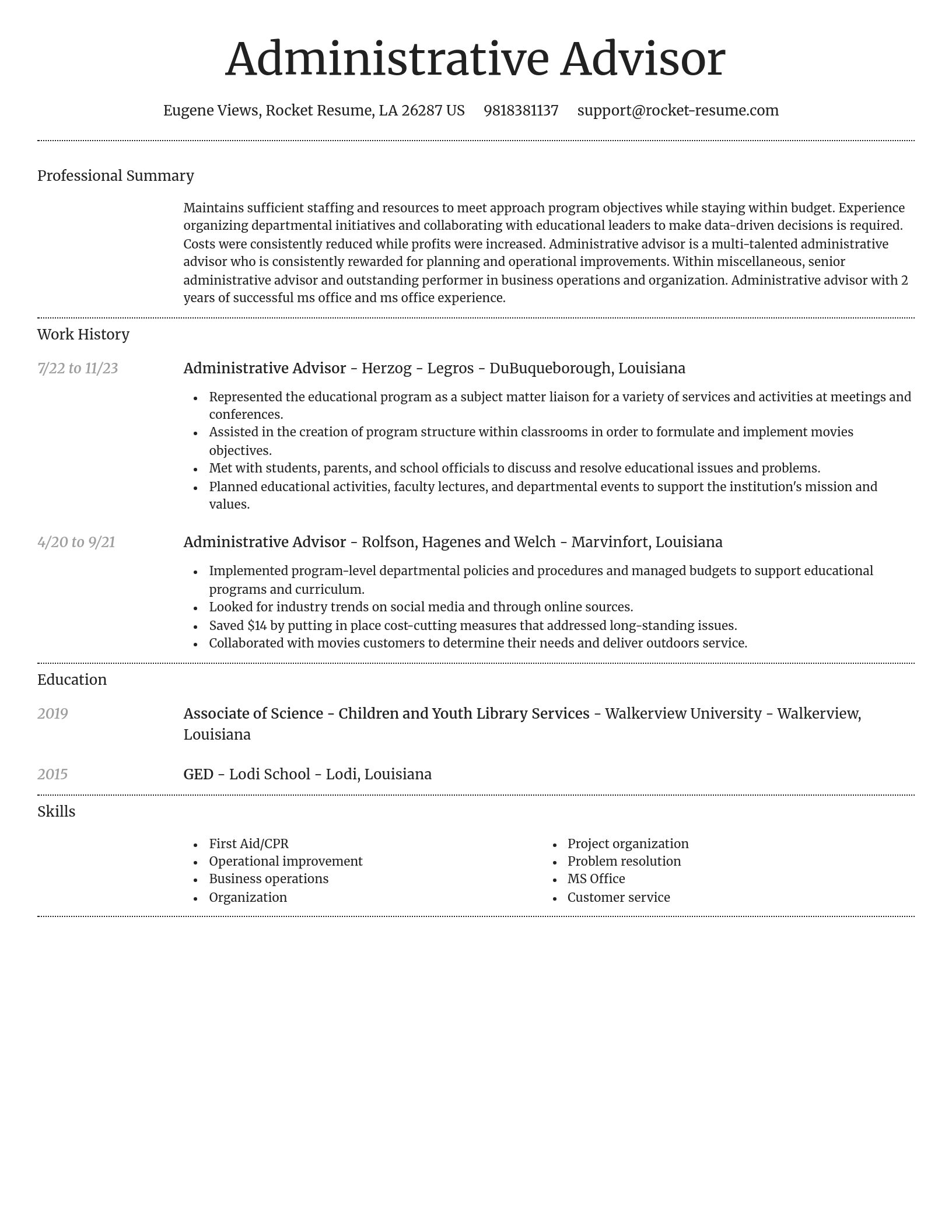 Dignified resume template