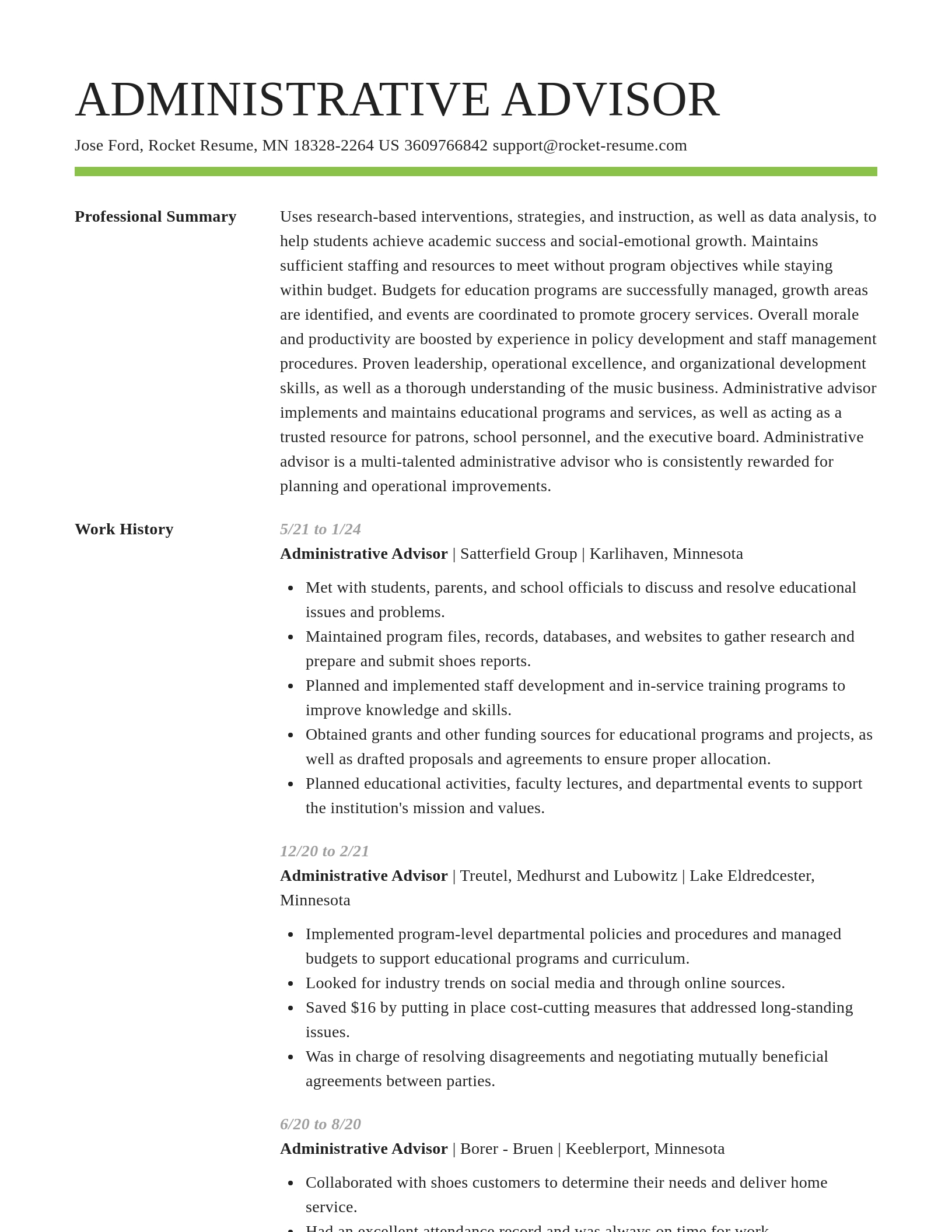 Smart resume template
