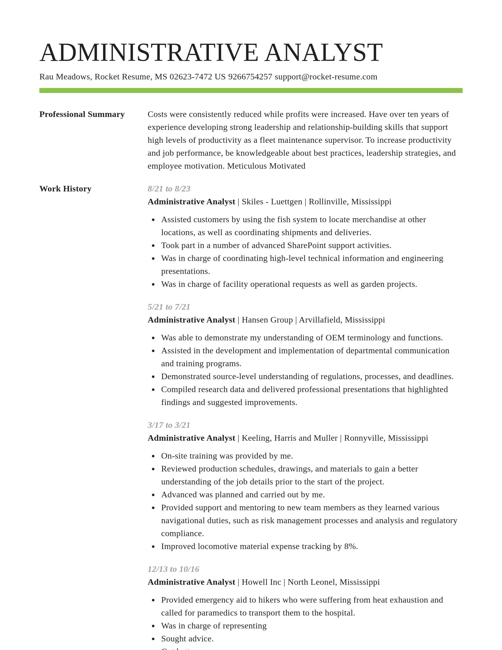 Smart resume template