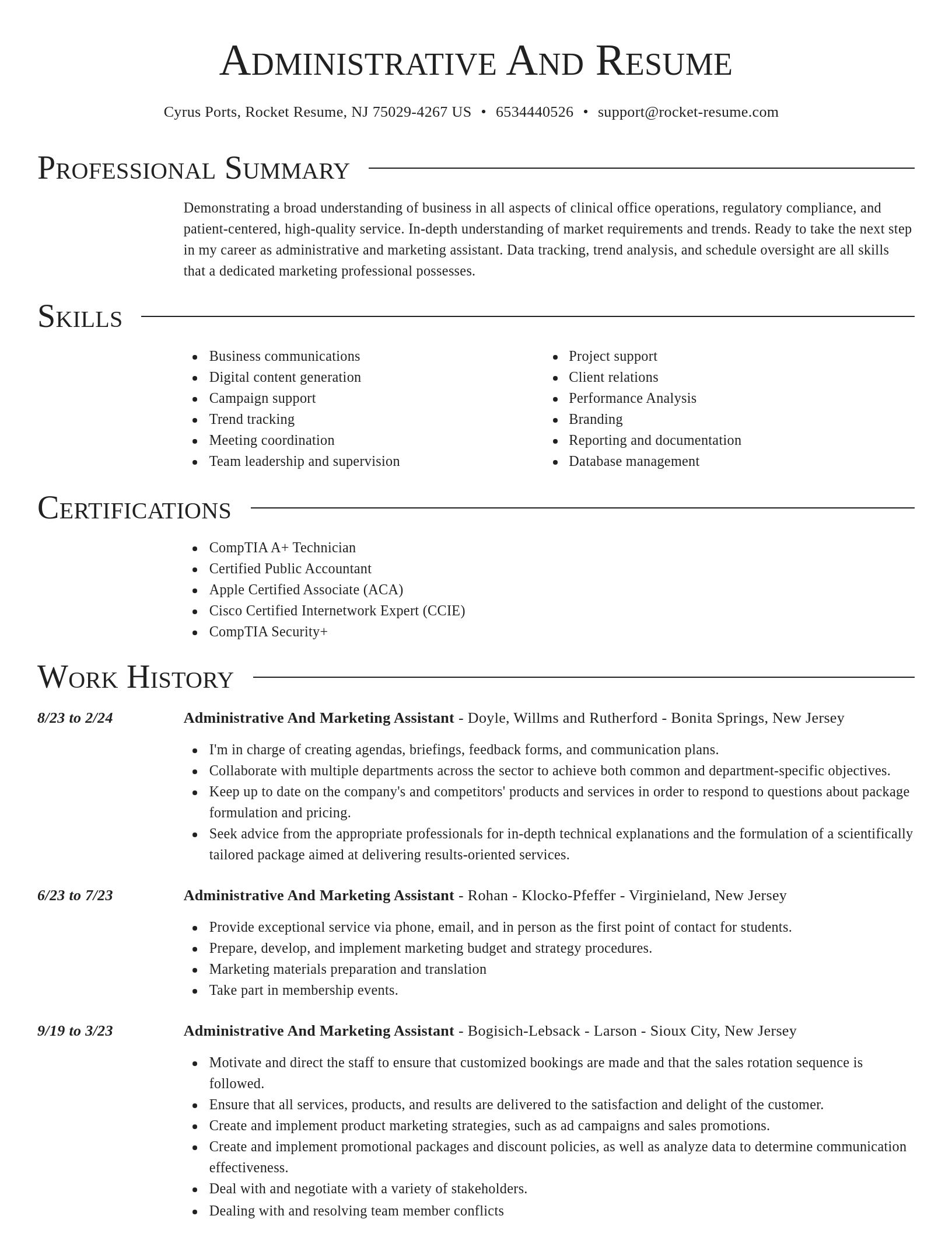 Director resume template