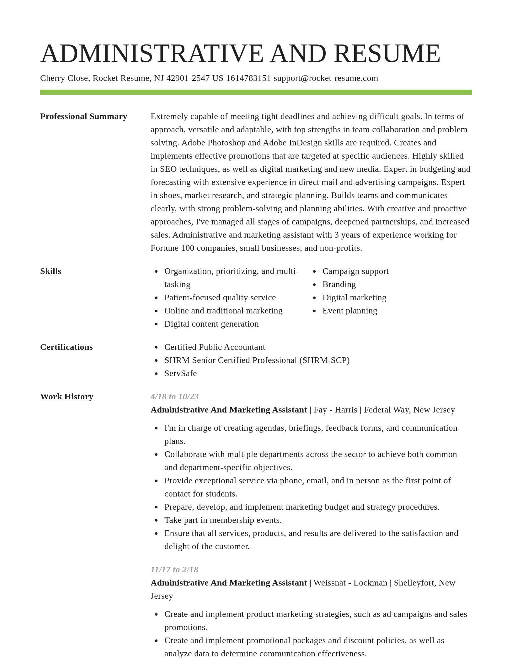 Smart resume template
