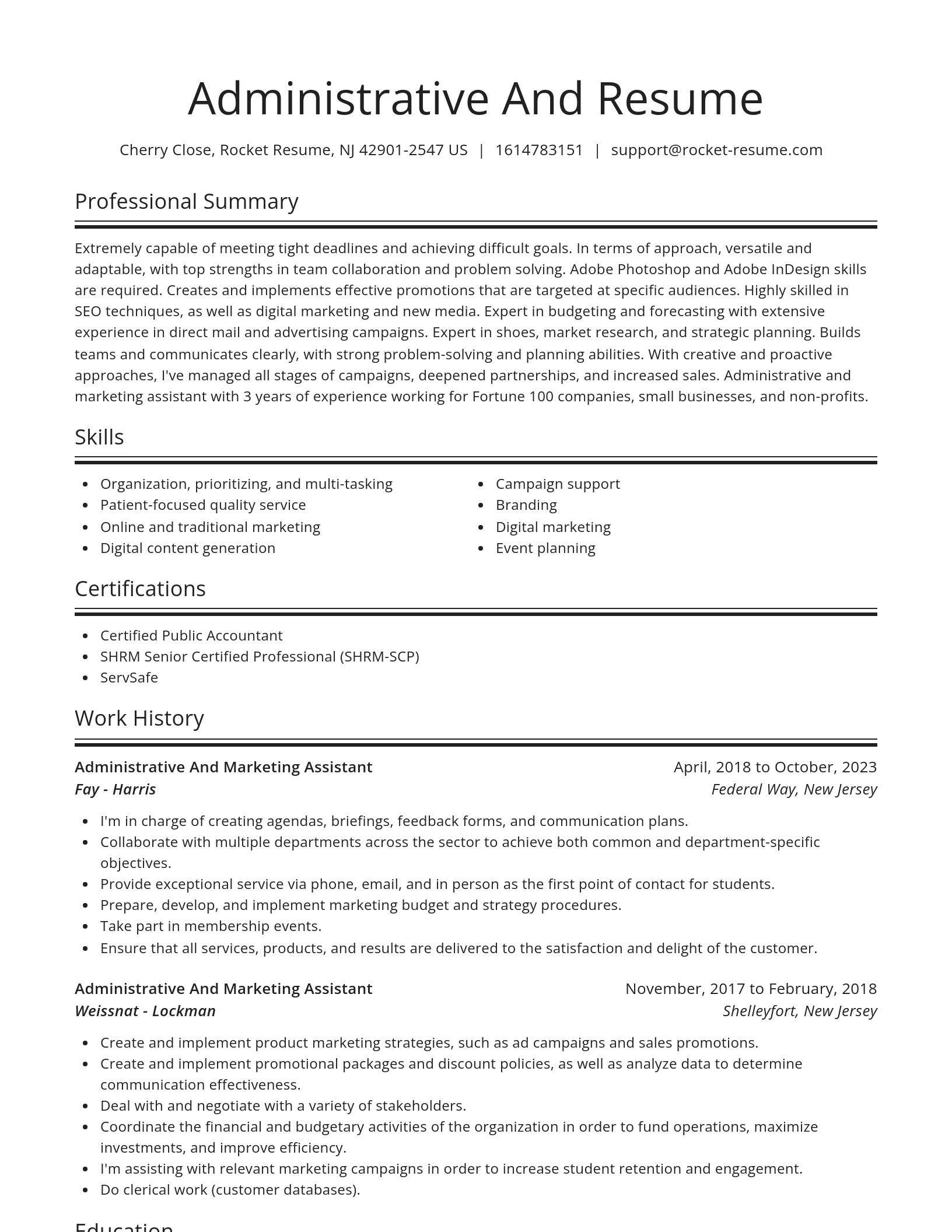 Spotlight resume template