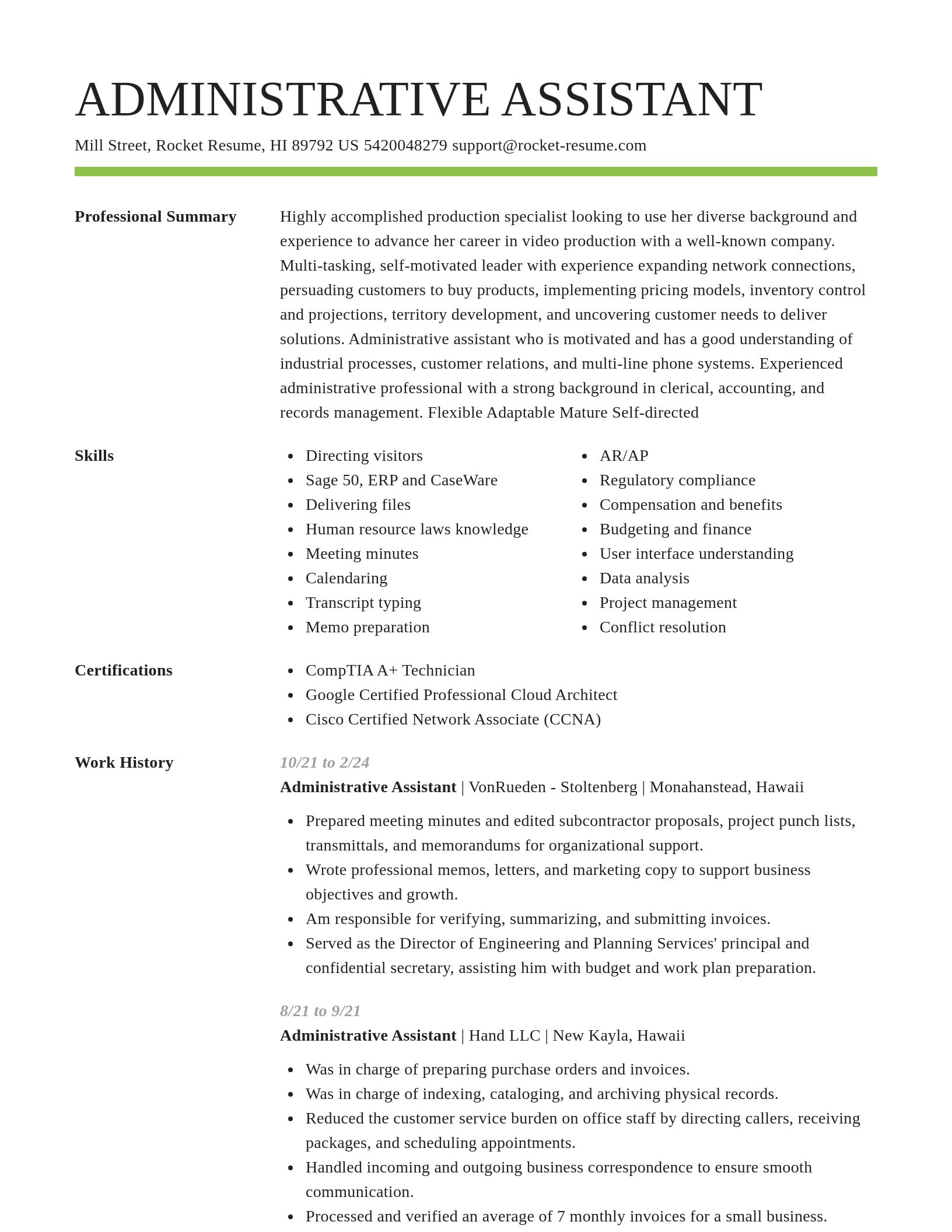 Smart resume template