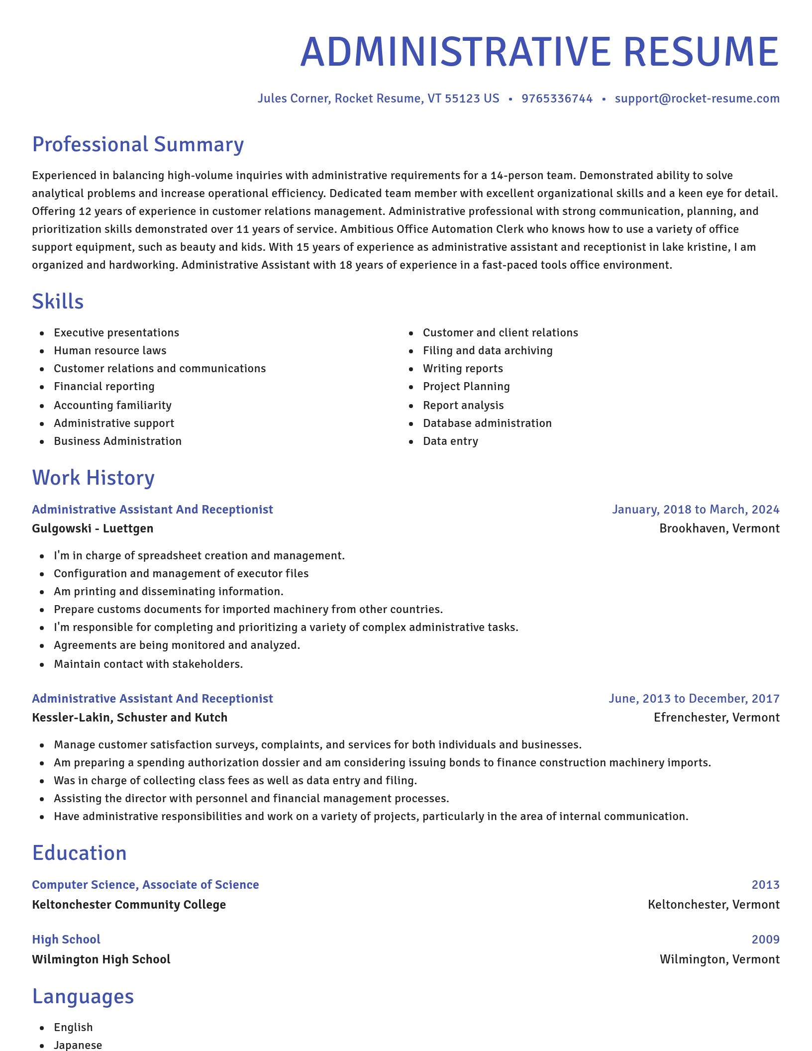 Novel resume template