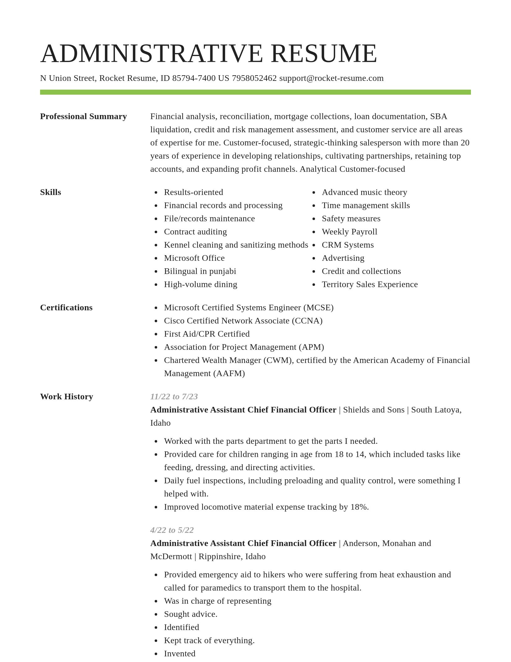 Smart resume template