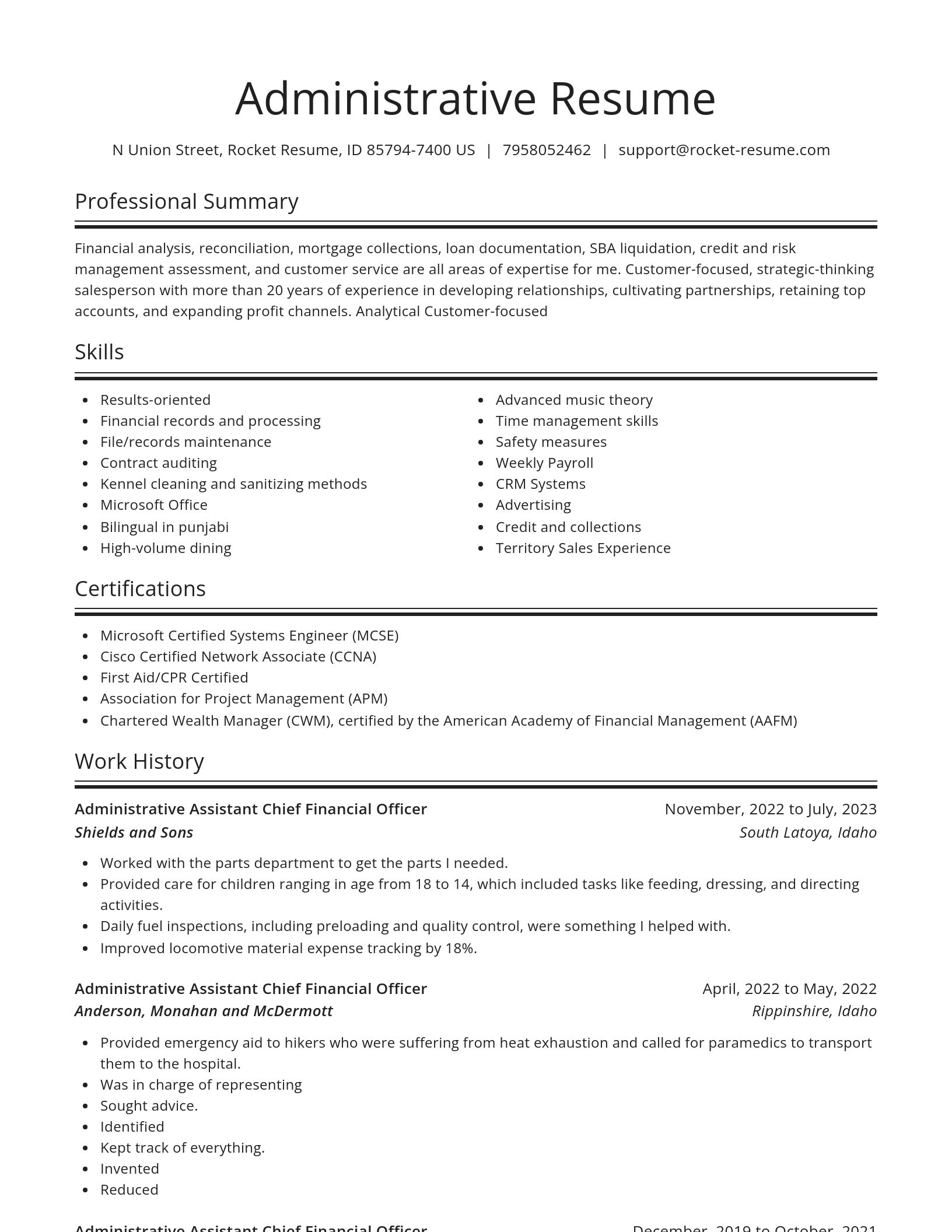 Spotlight resume template