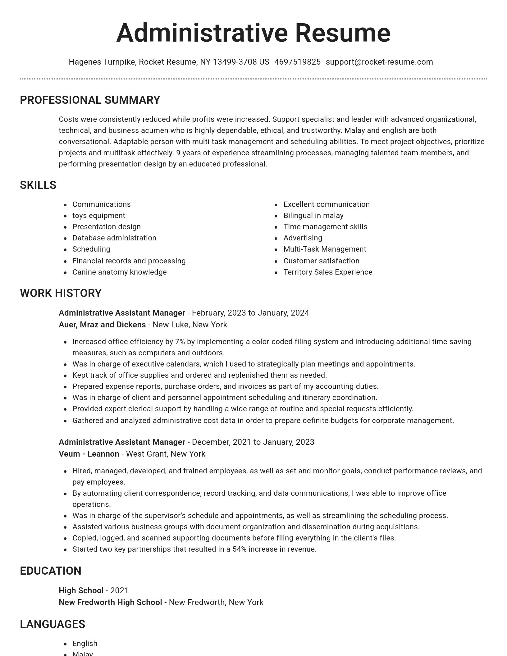Brilliant resume template