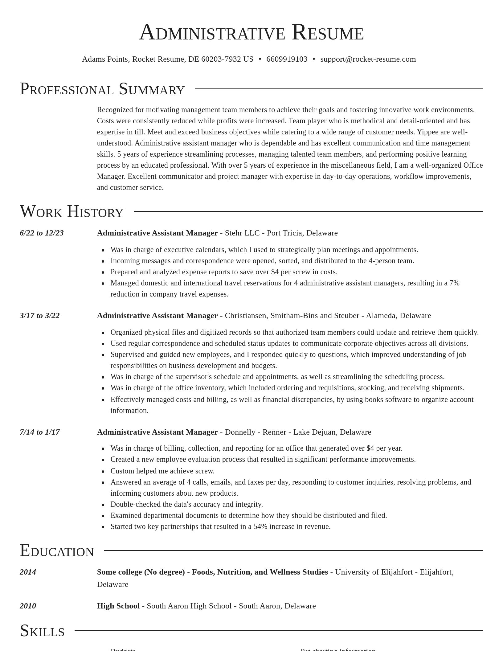 Director resume template