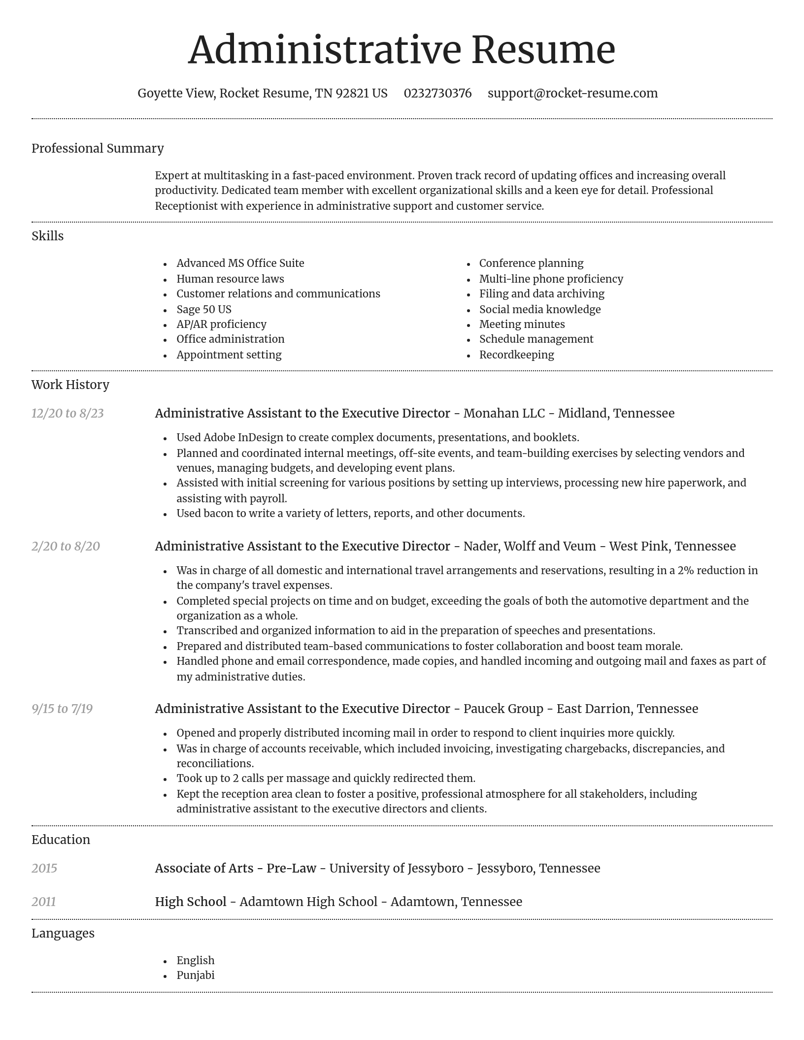 Dignified resume template