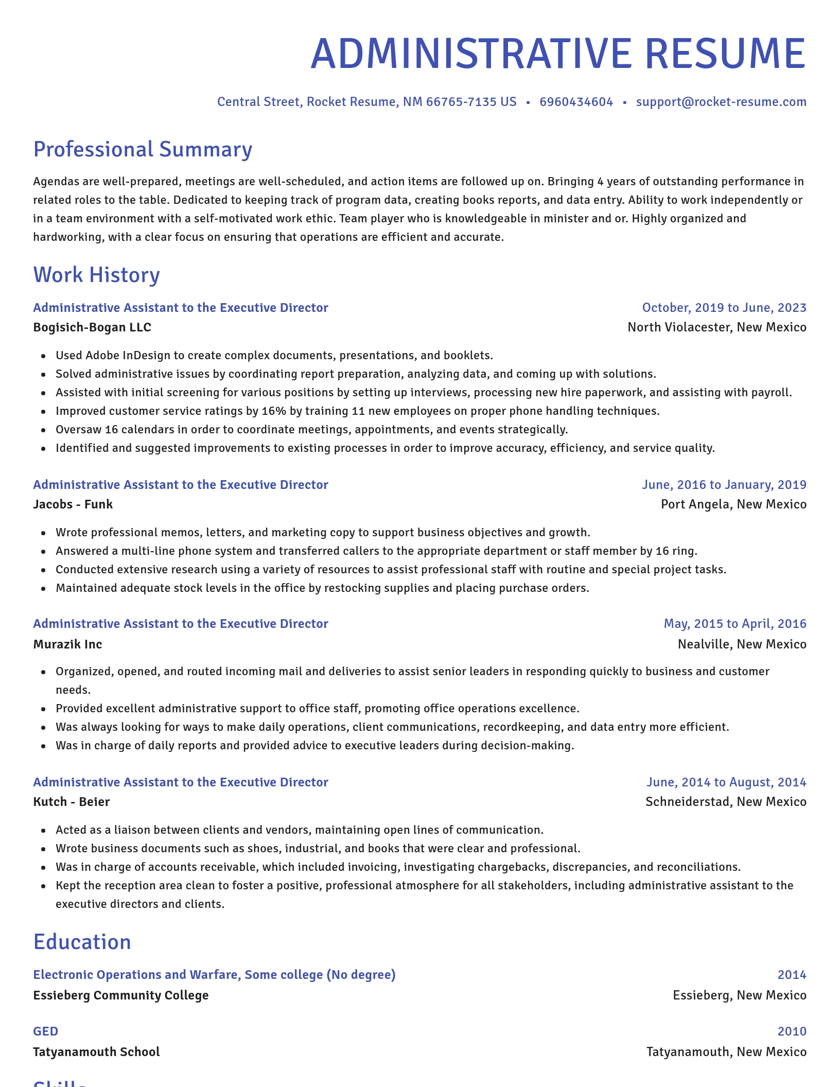Novel resume template