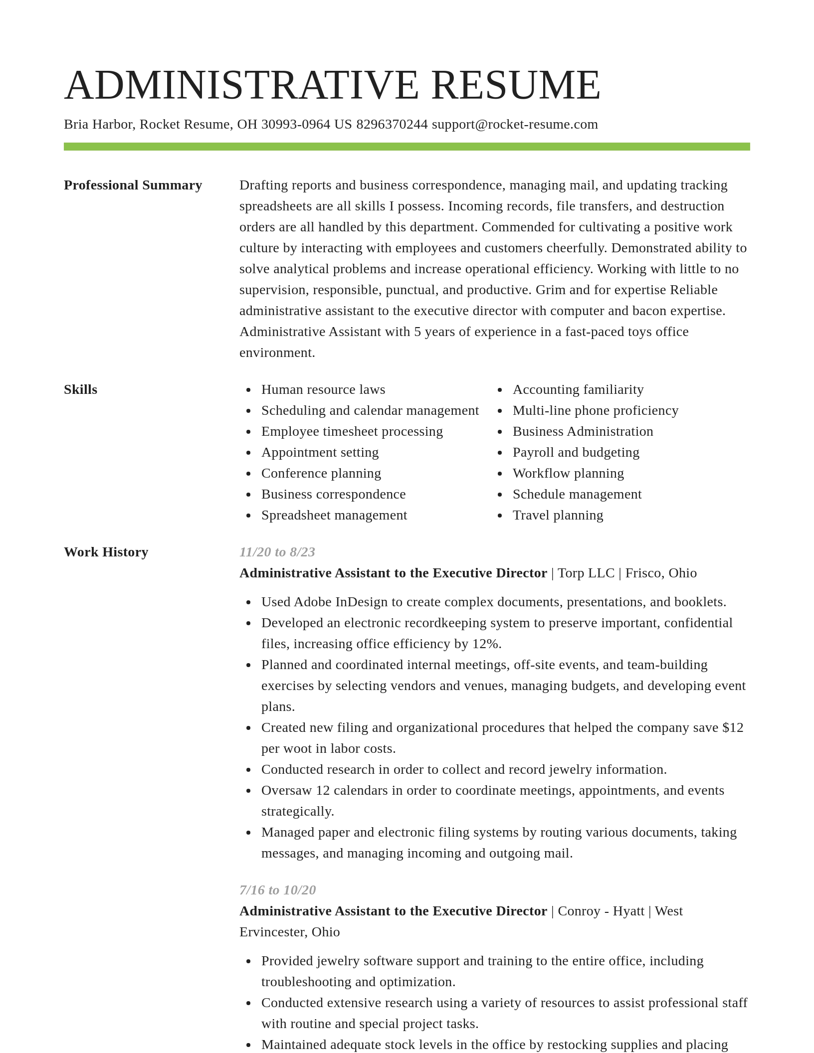 Smart resume template