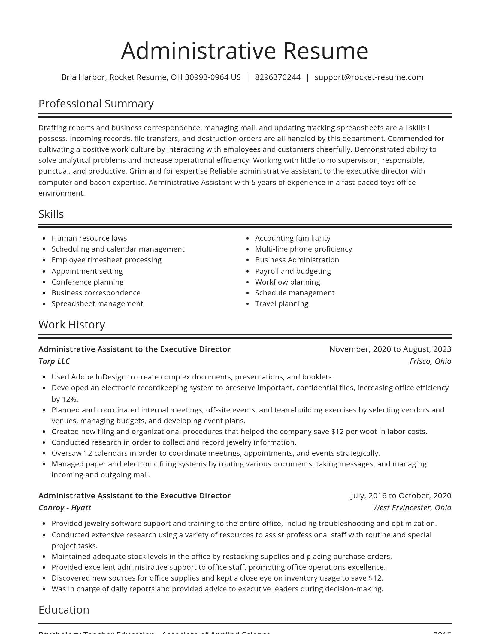 Spotlight resume template