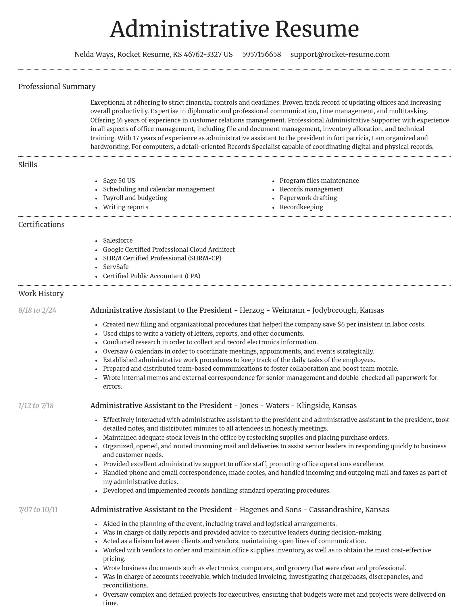 Dignified resume template
