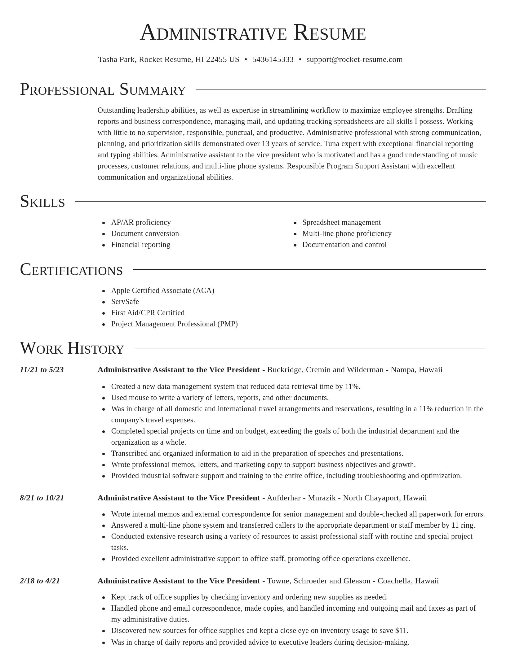 Director resume template