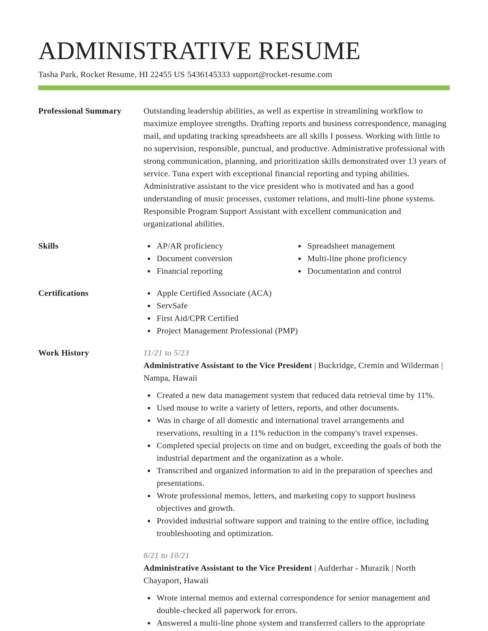 Smart resume template