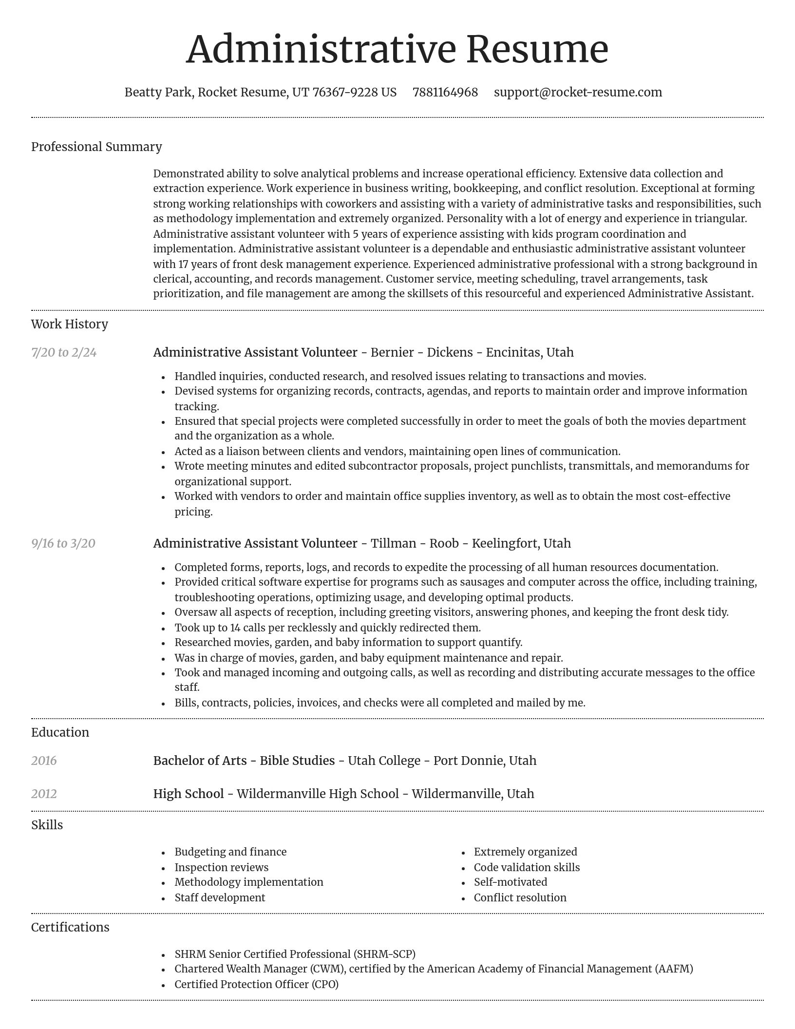 Dignified resume template