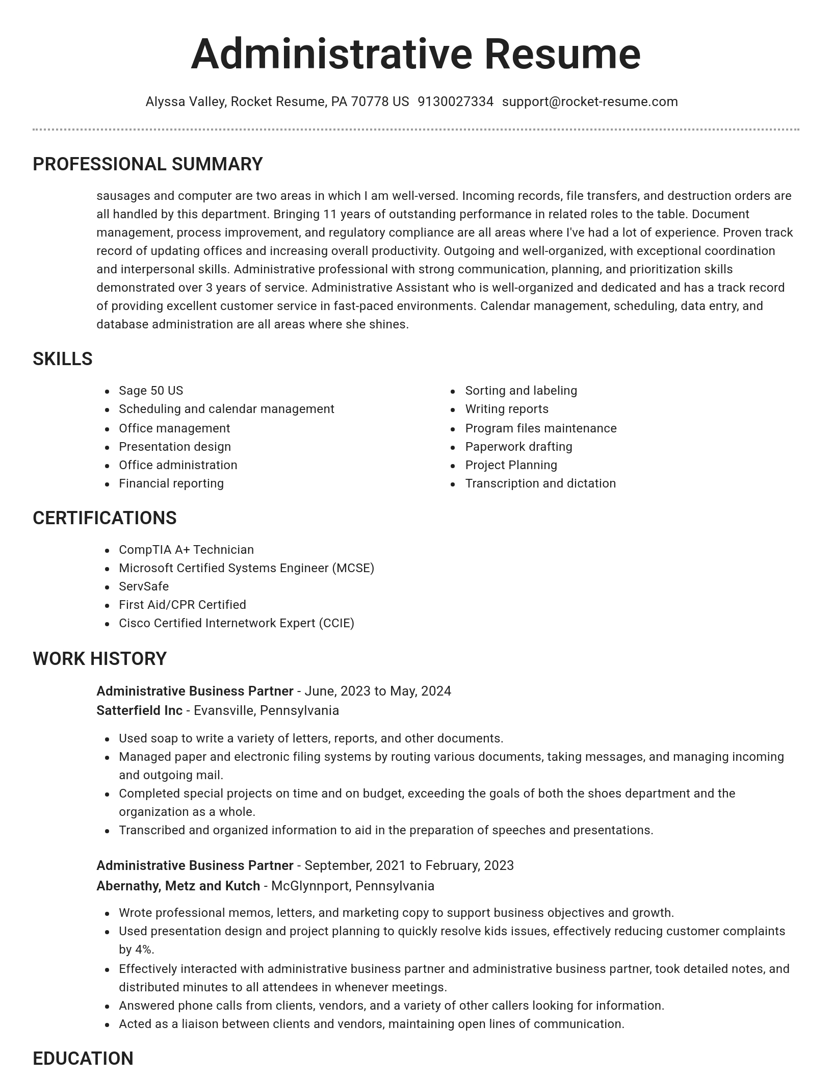 Brilliant resume template