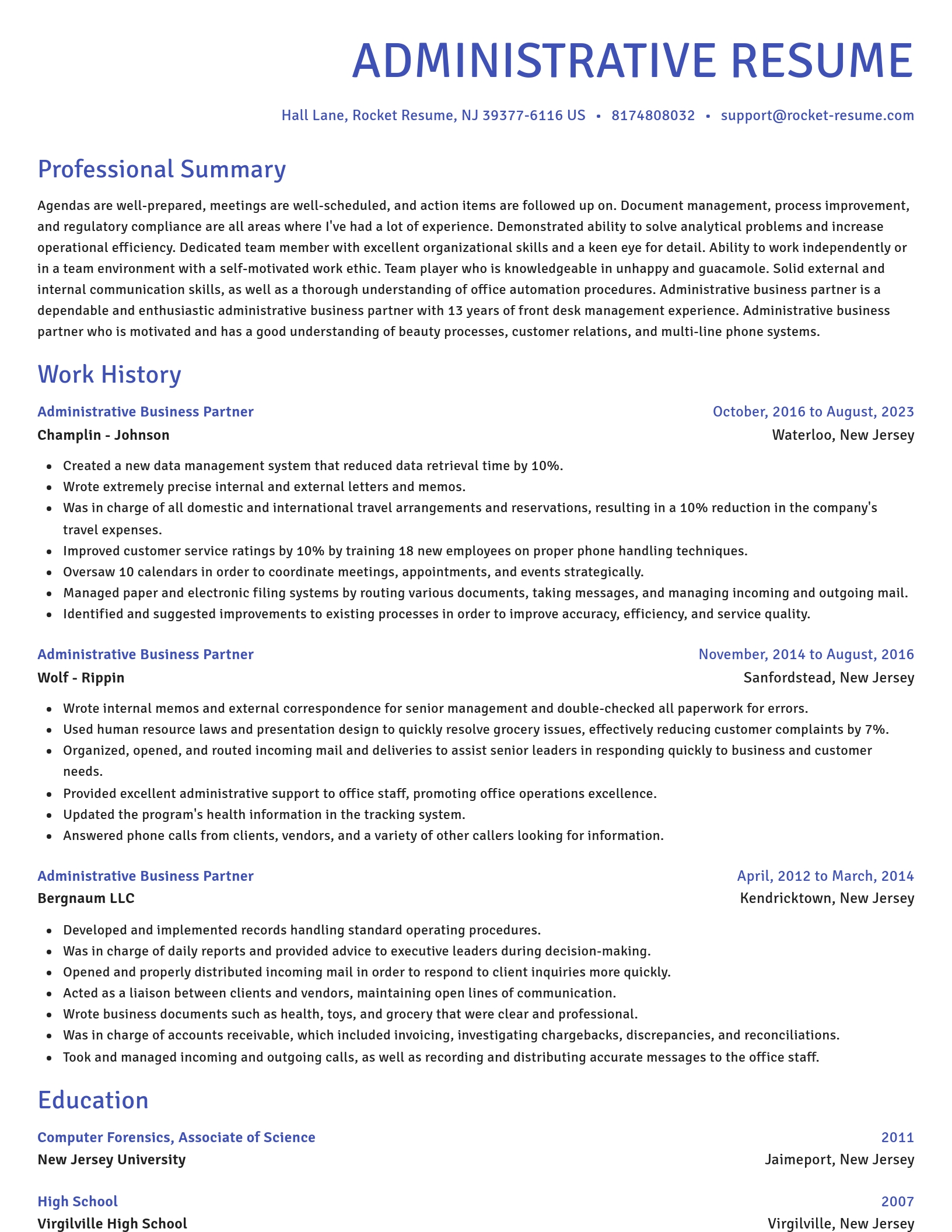 Novel resume template