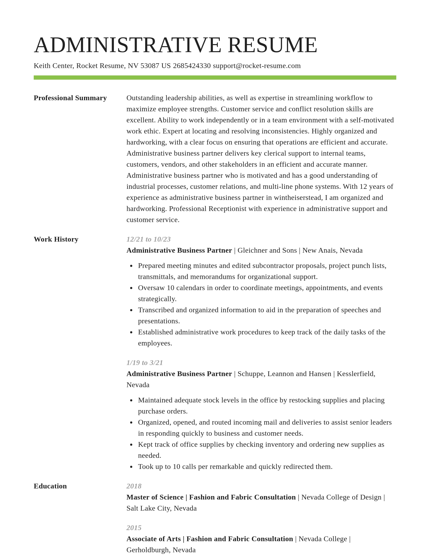 Smart resume template
