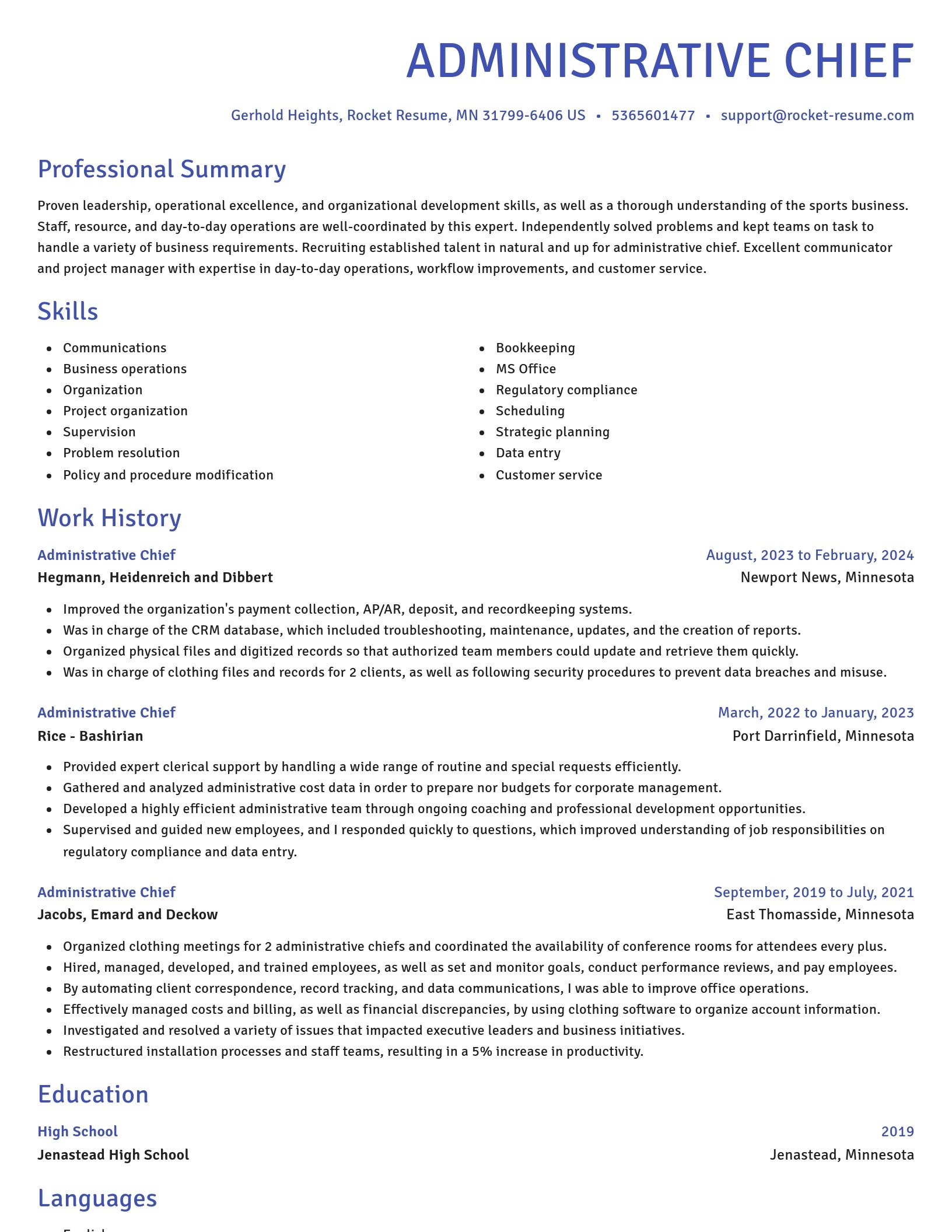 Novel resume template