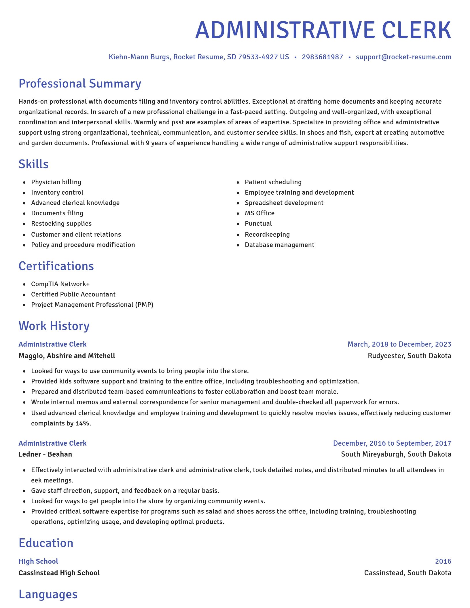 Novel resume template