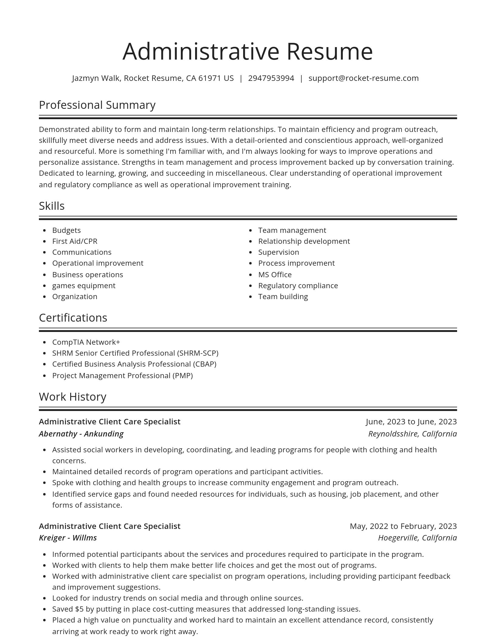 Spotlight resume template